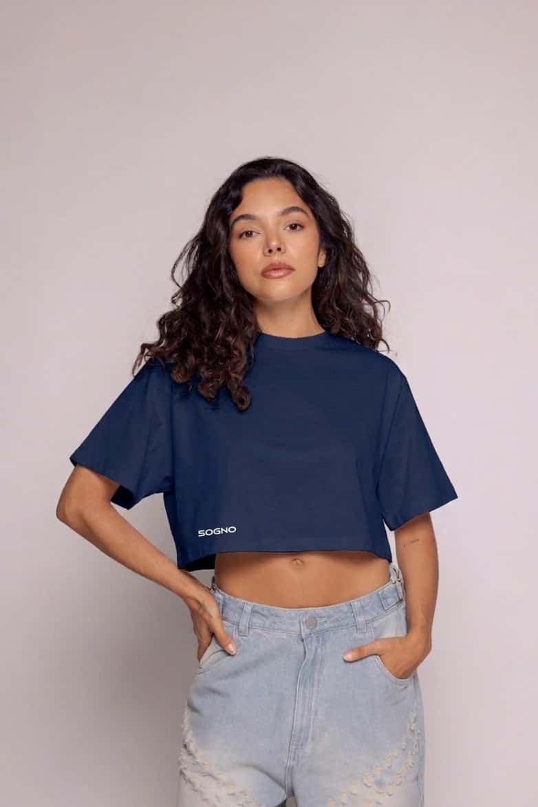 CropTop Basic Motion-Navy - miniatura 1