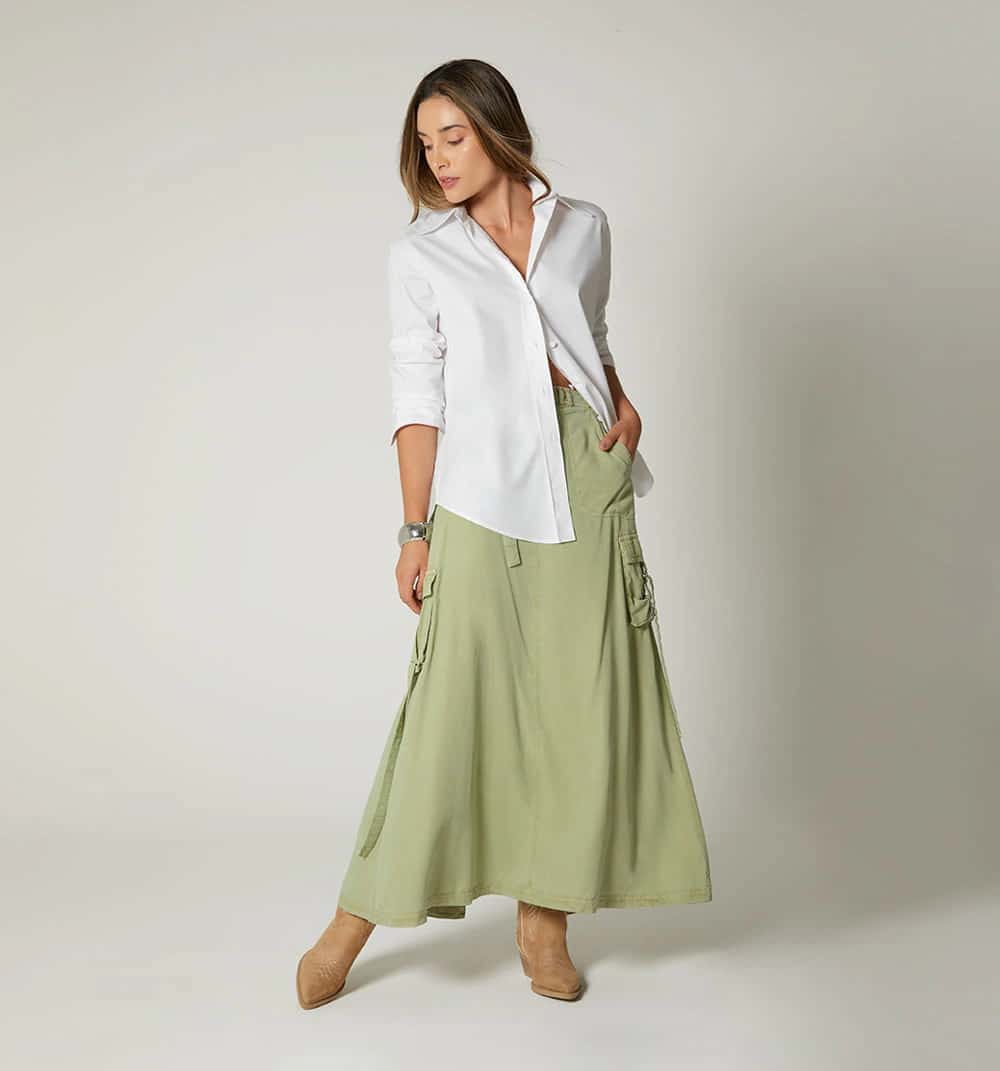 Blusa manga larga con cartera