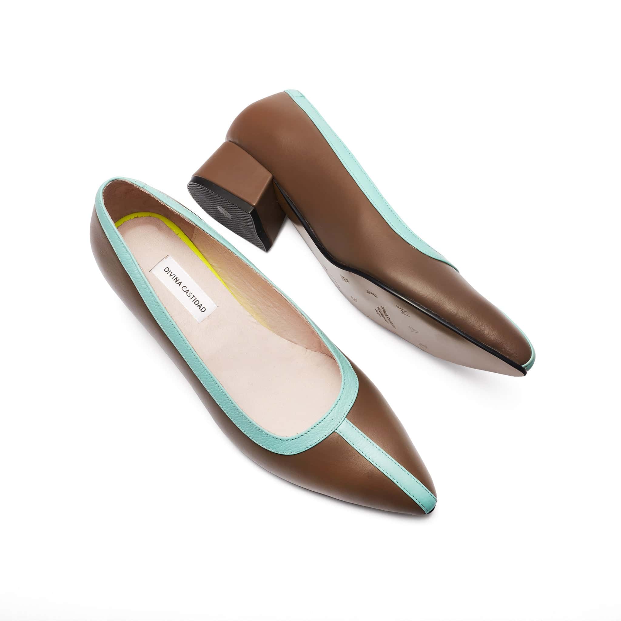 Midi Heels - Taupe x Sky Blue