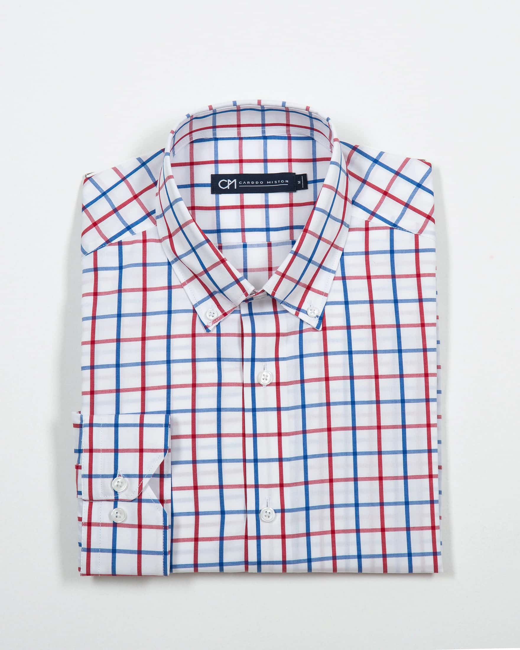 Camisa Cuadro Ventana Algodón Rojo Azul - miniatura 5