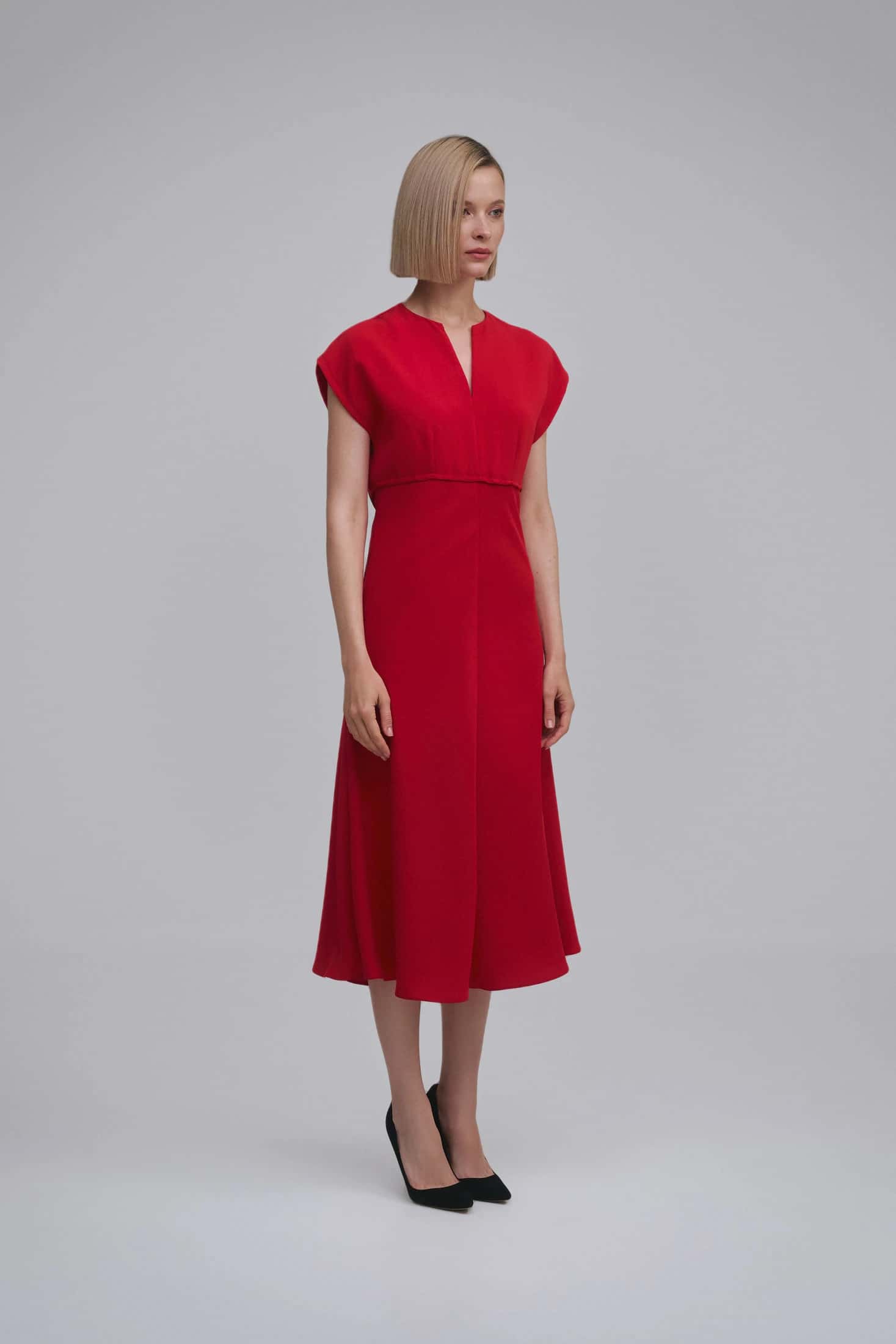 Bias-Cut Kimono-Sleeve Midi Dress - miniatura 3