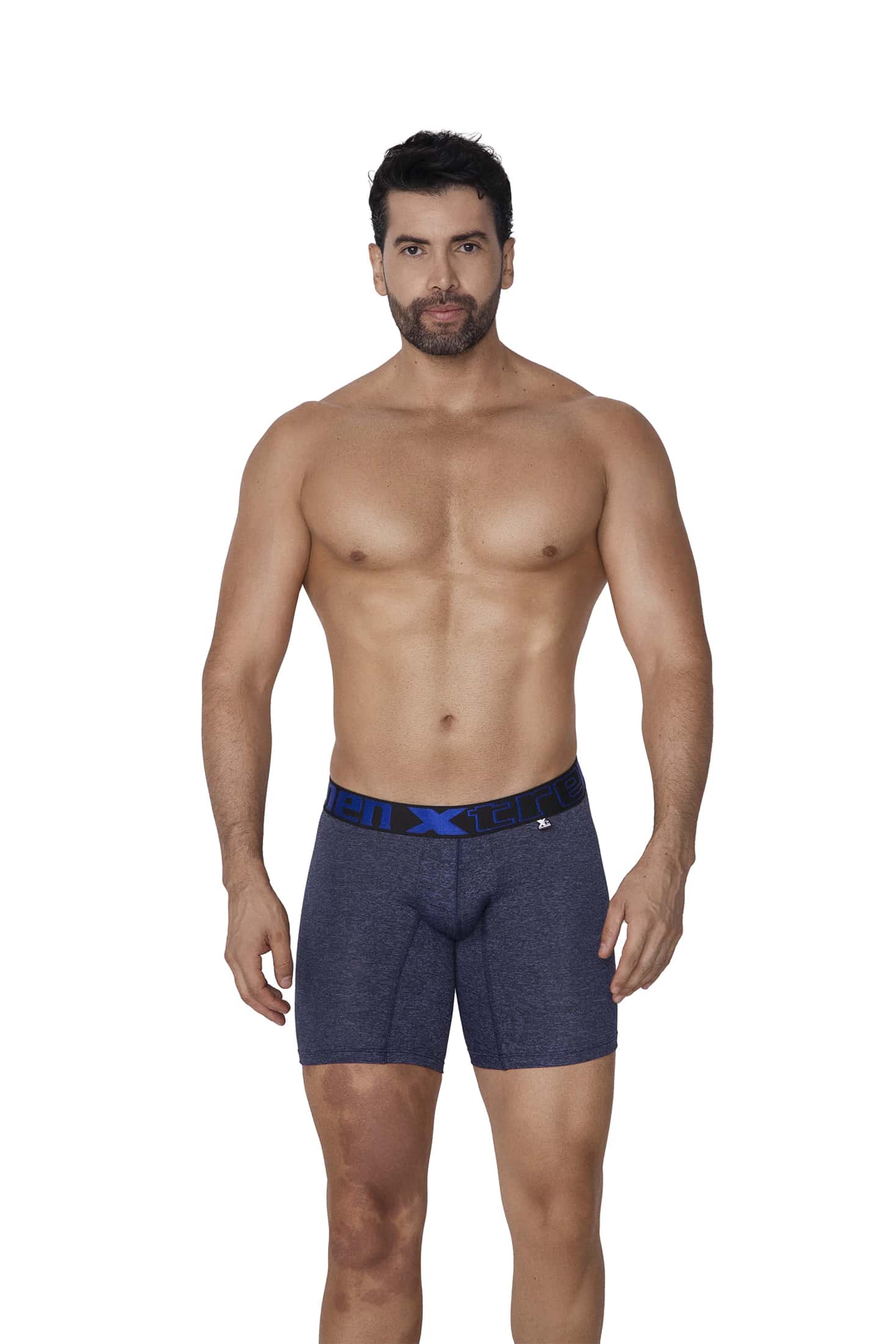 BOXER MICROFIBRA JASPE 1X1 AZUL OSCURO