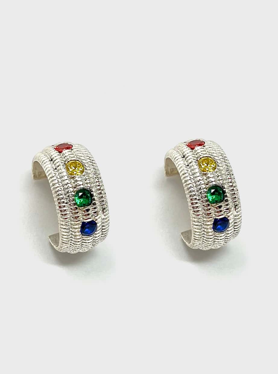 Candonga argolla plata maizal multicolor - miniatura 2