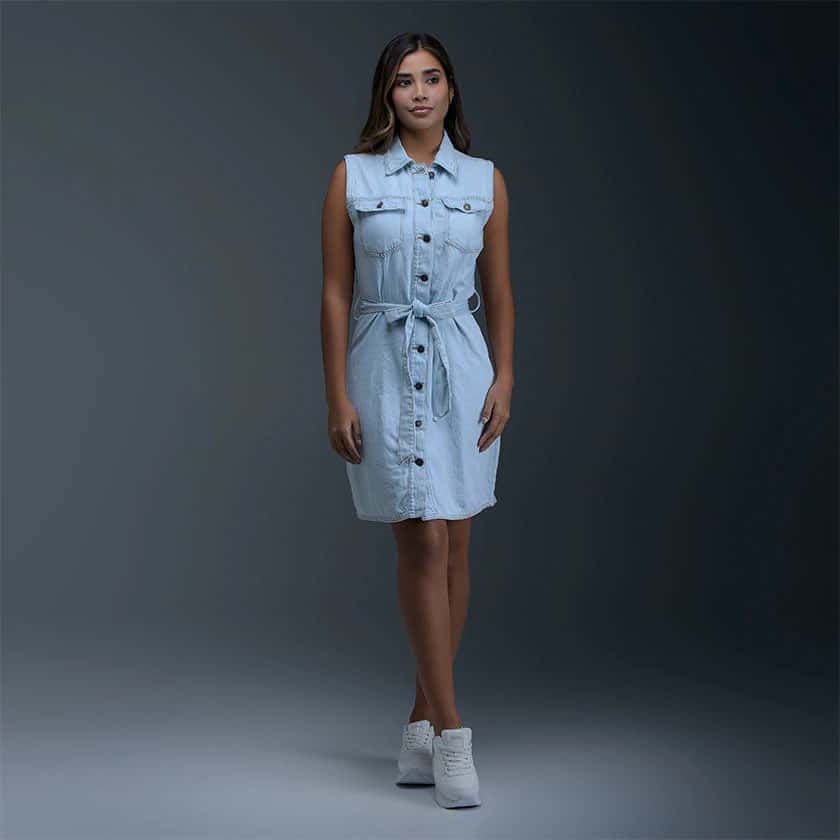 Vestido Denim Azul Mujer