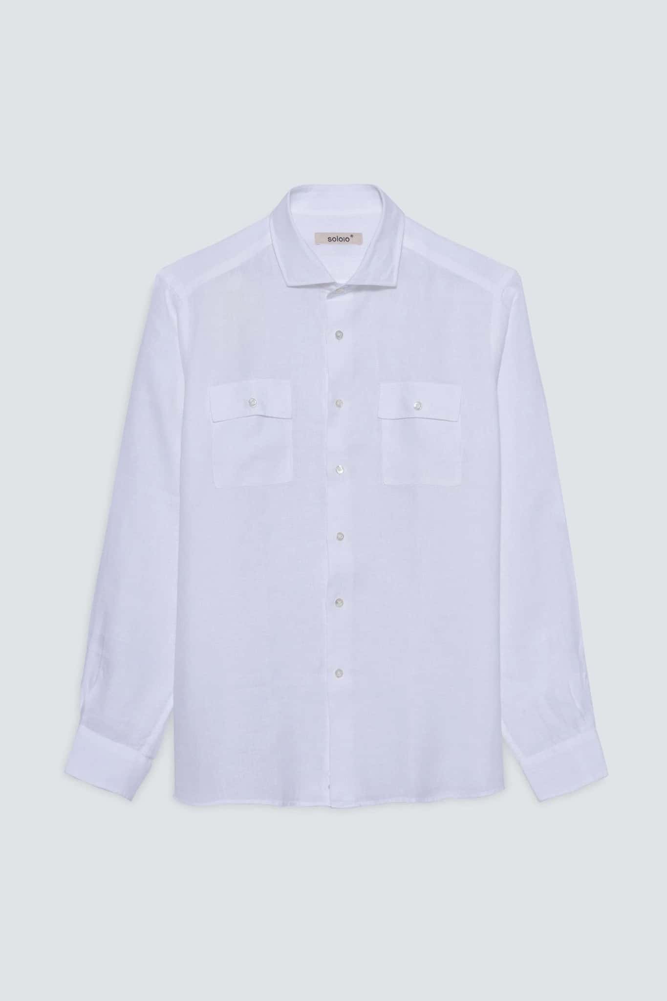Men's guayabera linen pockets shirt