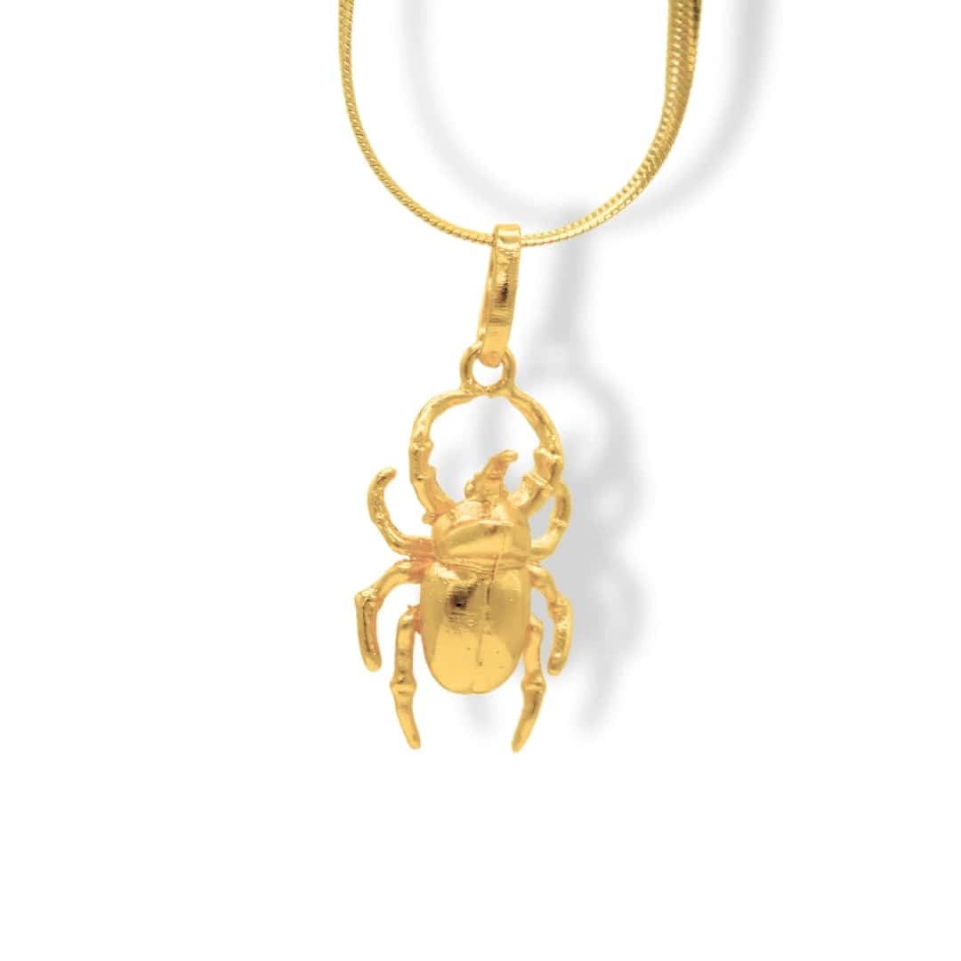 Cadena con escarabajo rinoceronte mediano