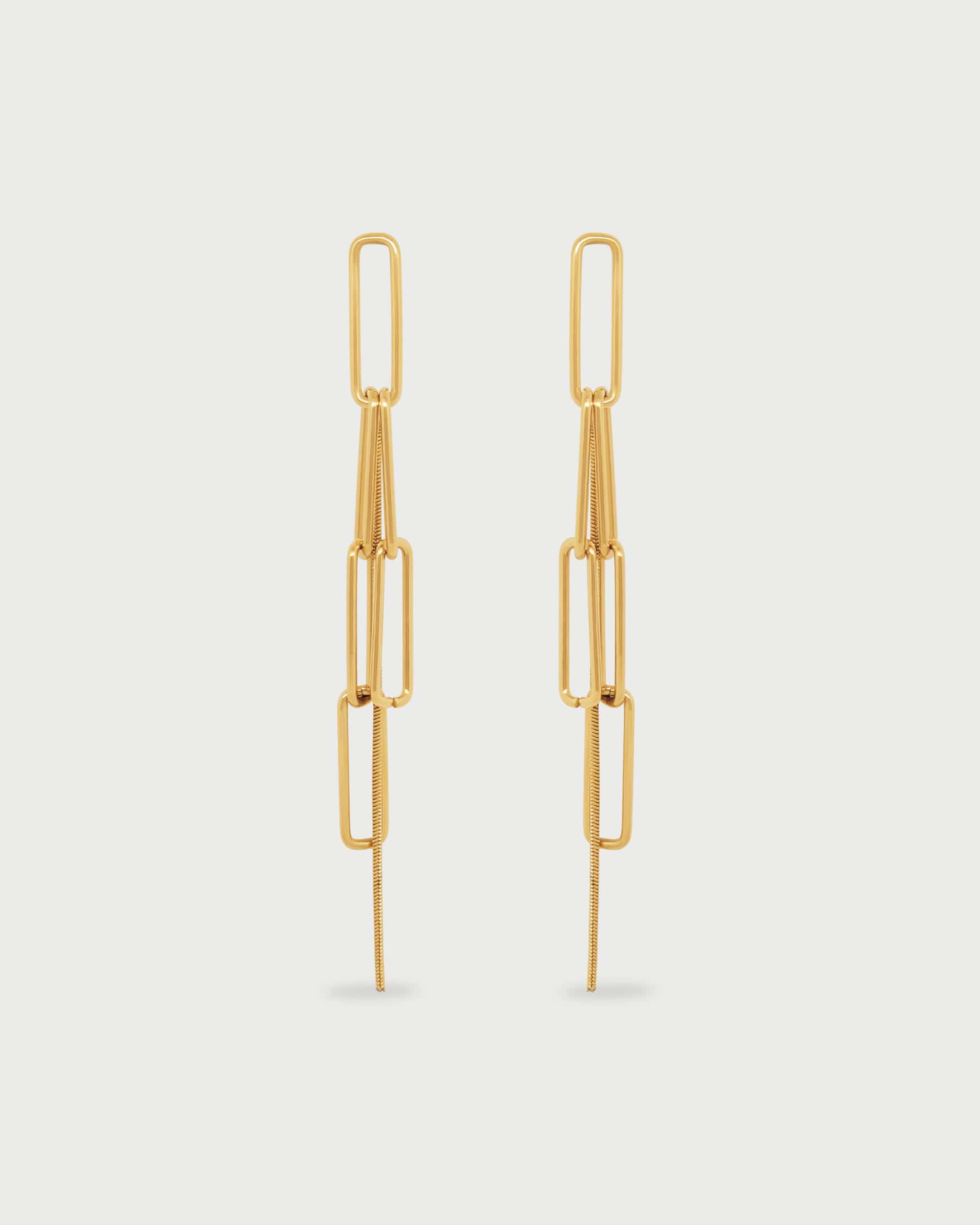 Aretes Largos Eslabones - miniatura 2