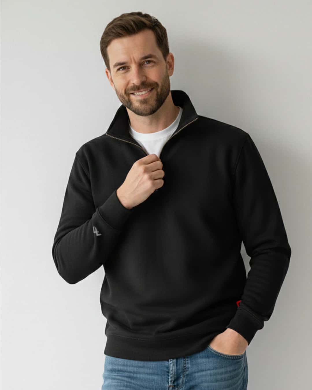 Buzo cuello alto hombre Negro