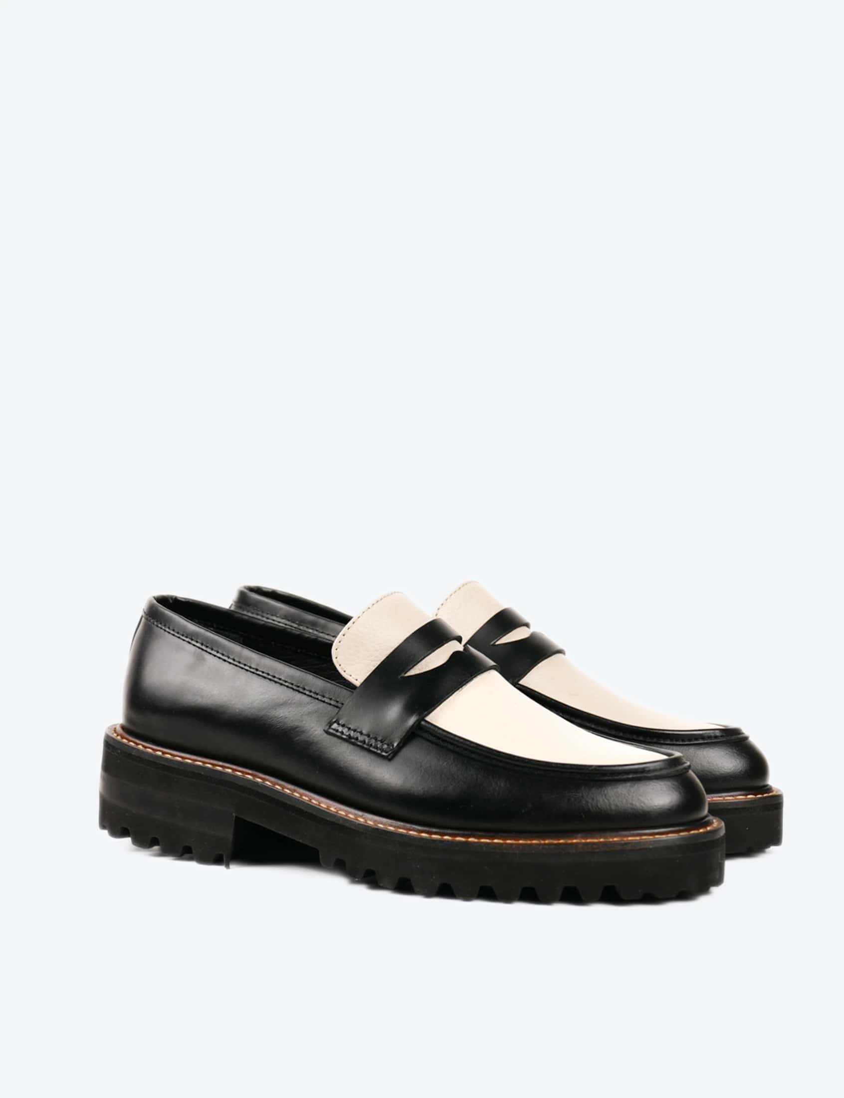 MOCASINES DONATO NEGRO CON BEIGE - miniatura 2