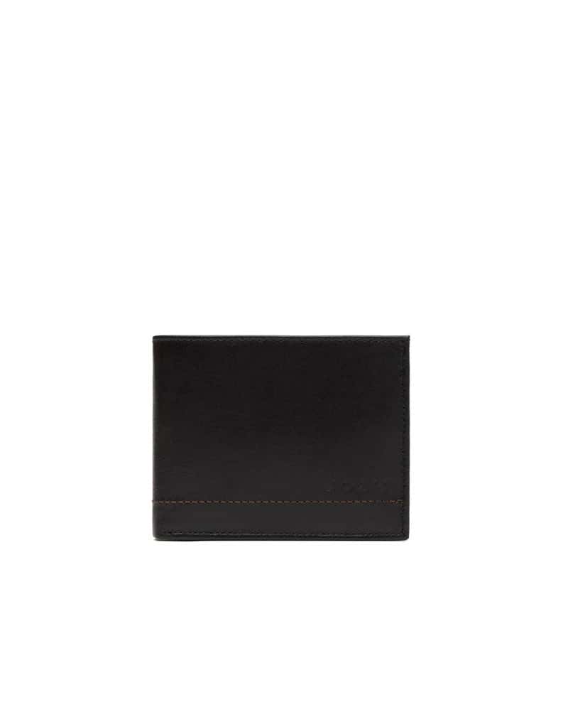 Billetera para Hombre en Cuero color Negro con Doble Compartimento para Billetes Marca Josh - REF THJ108