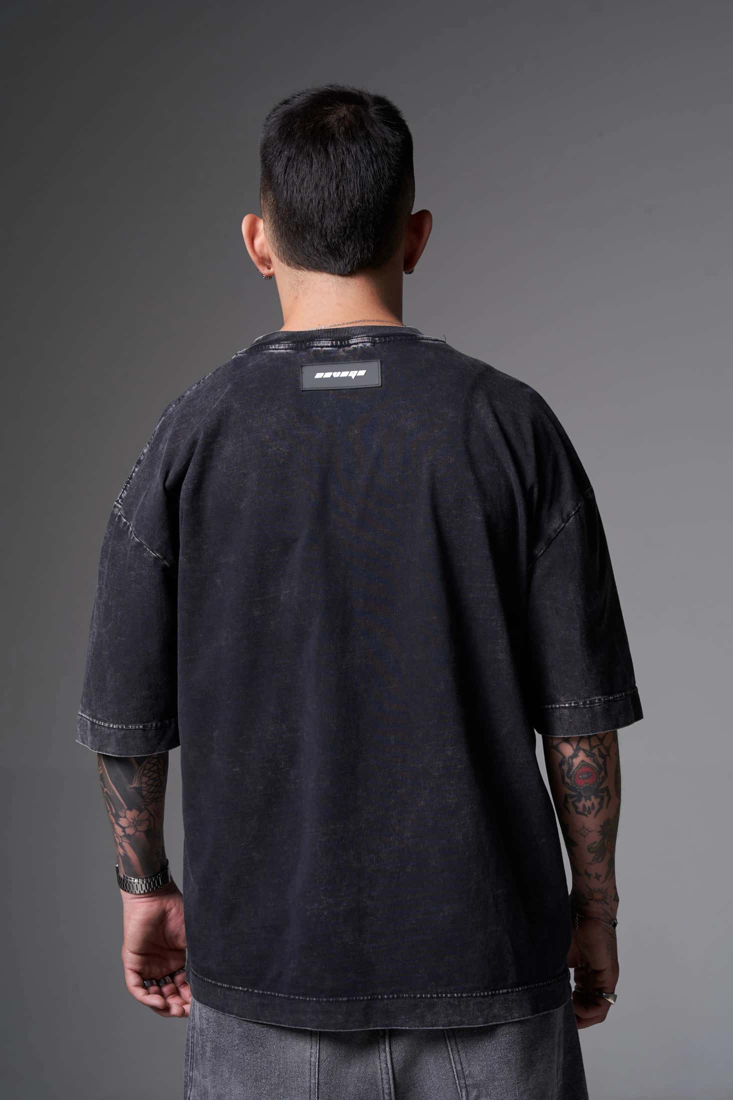 Oversize Acid Wash Negra Placa S - miniatura 6