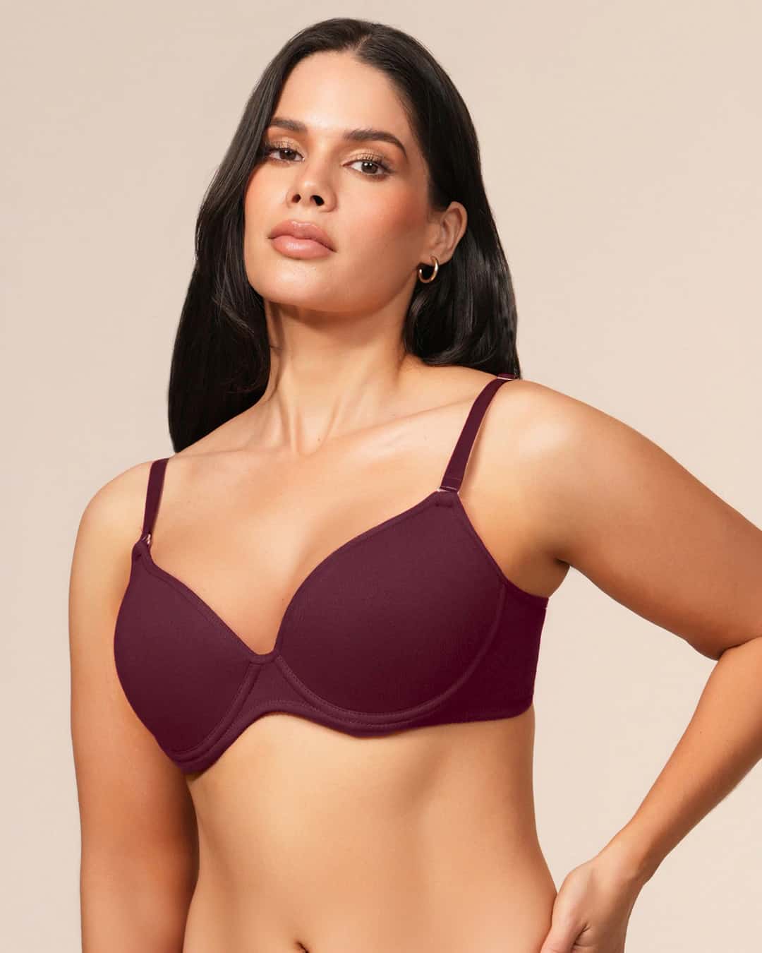 Brasier Media Copa en Algodón Unicolor con Tirantes Ajustables Ref. 403