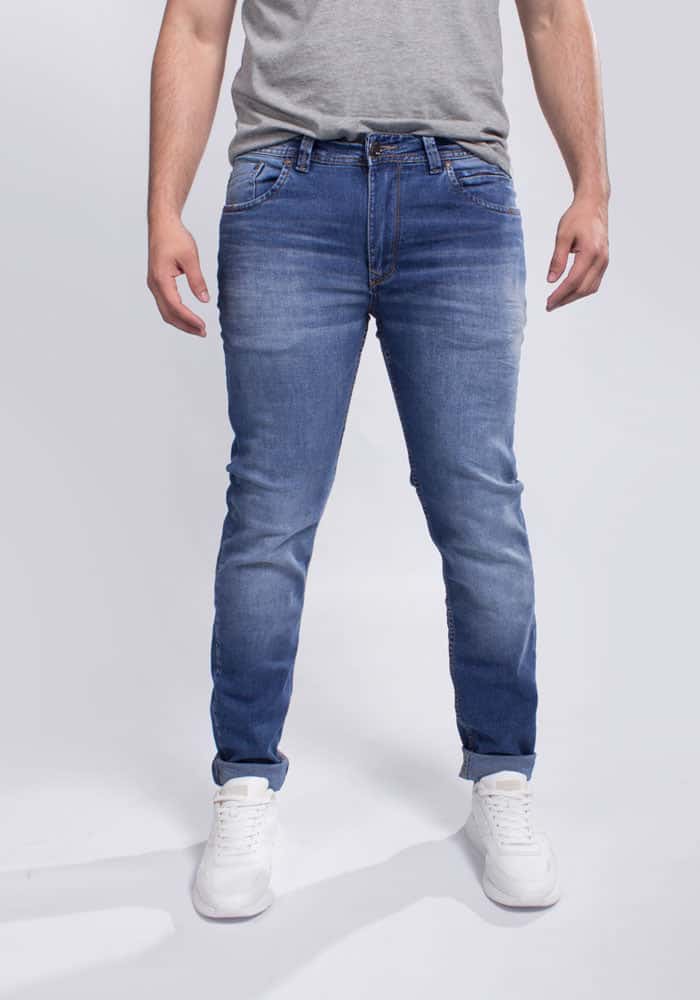 Jeans Moda Hombre Azul Medio