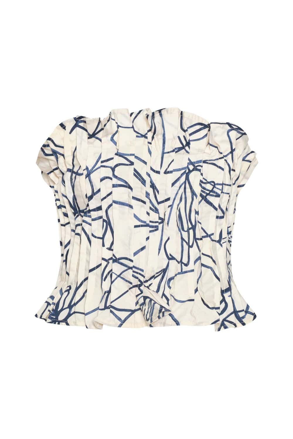 Crop top chiara ivory navy