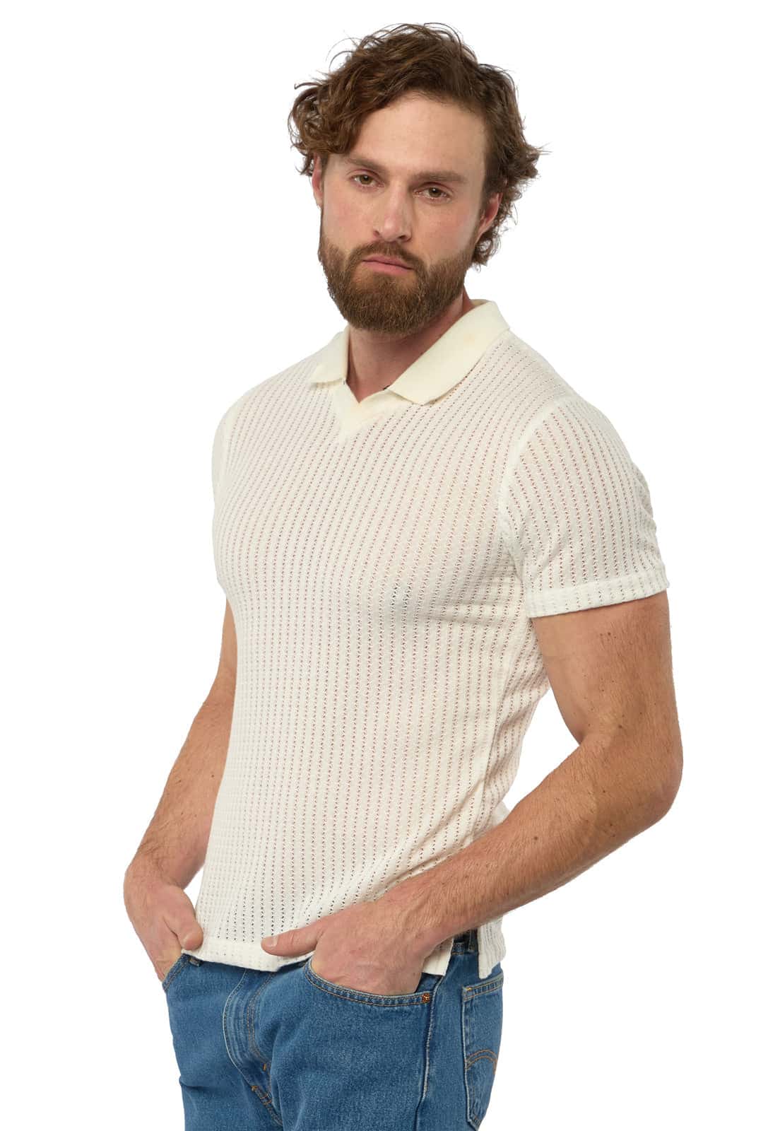 Polo tejida blanca