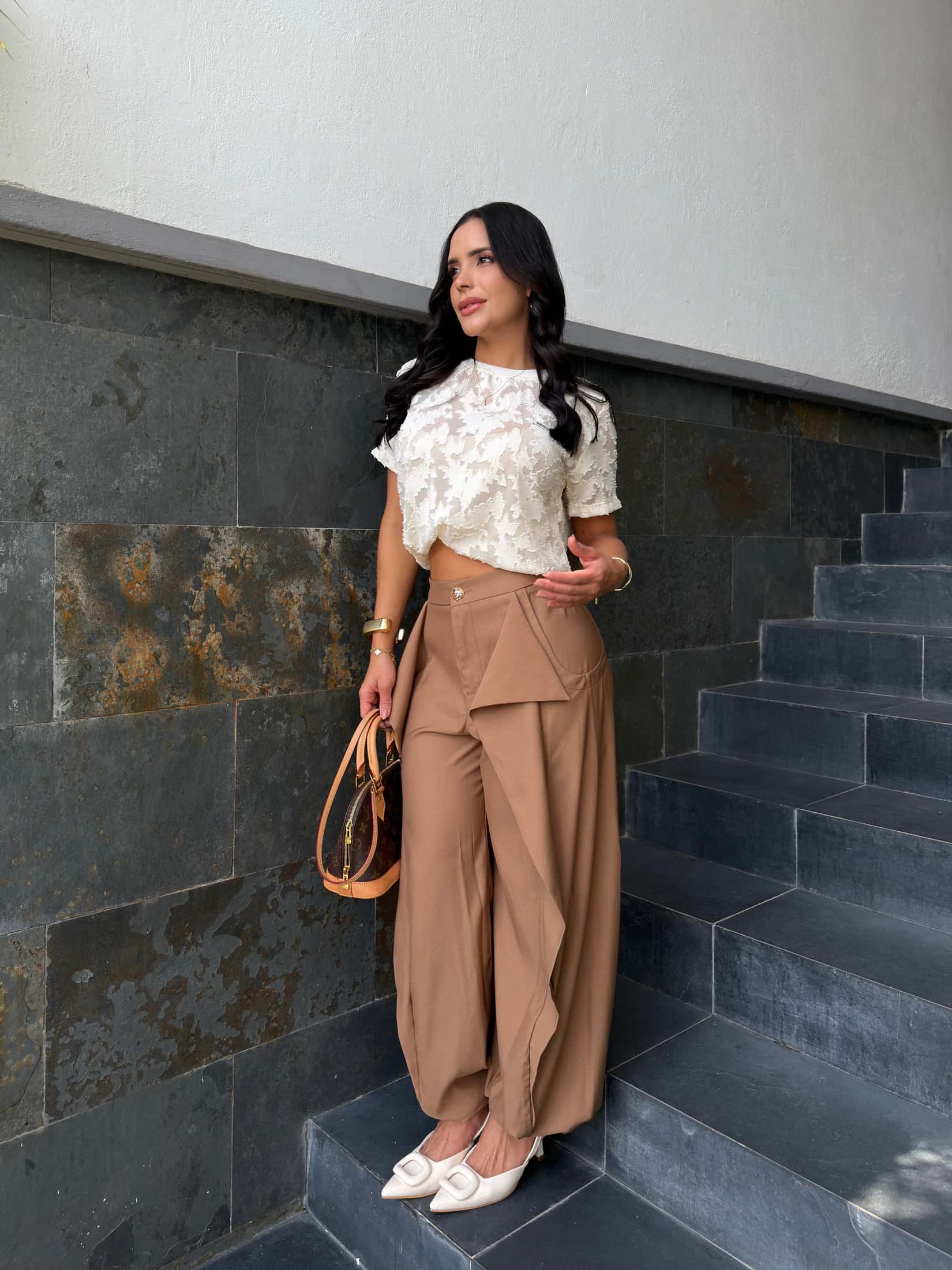PANTALON ZAIRY CAMEL - miniatura 1