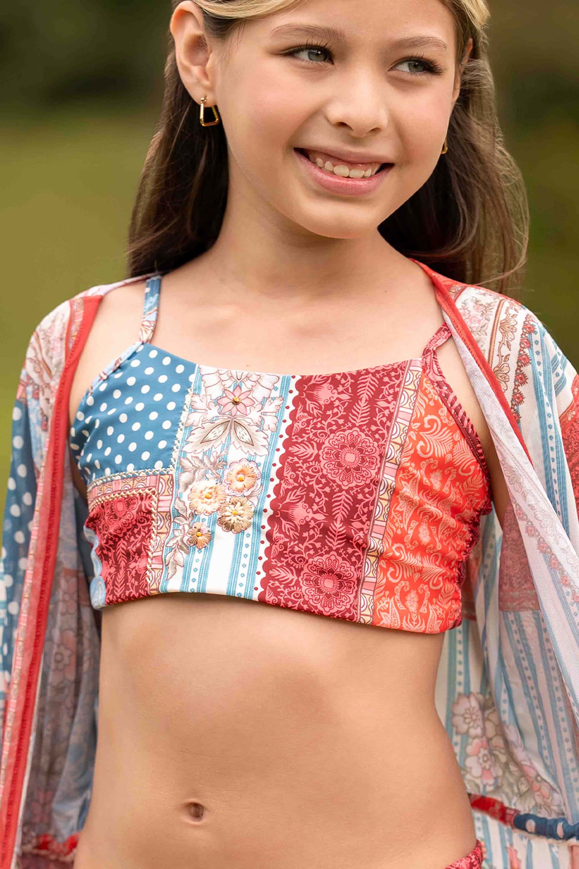 Top Clásico Bikini Niña Woodstock
