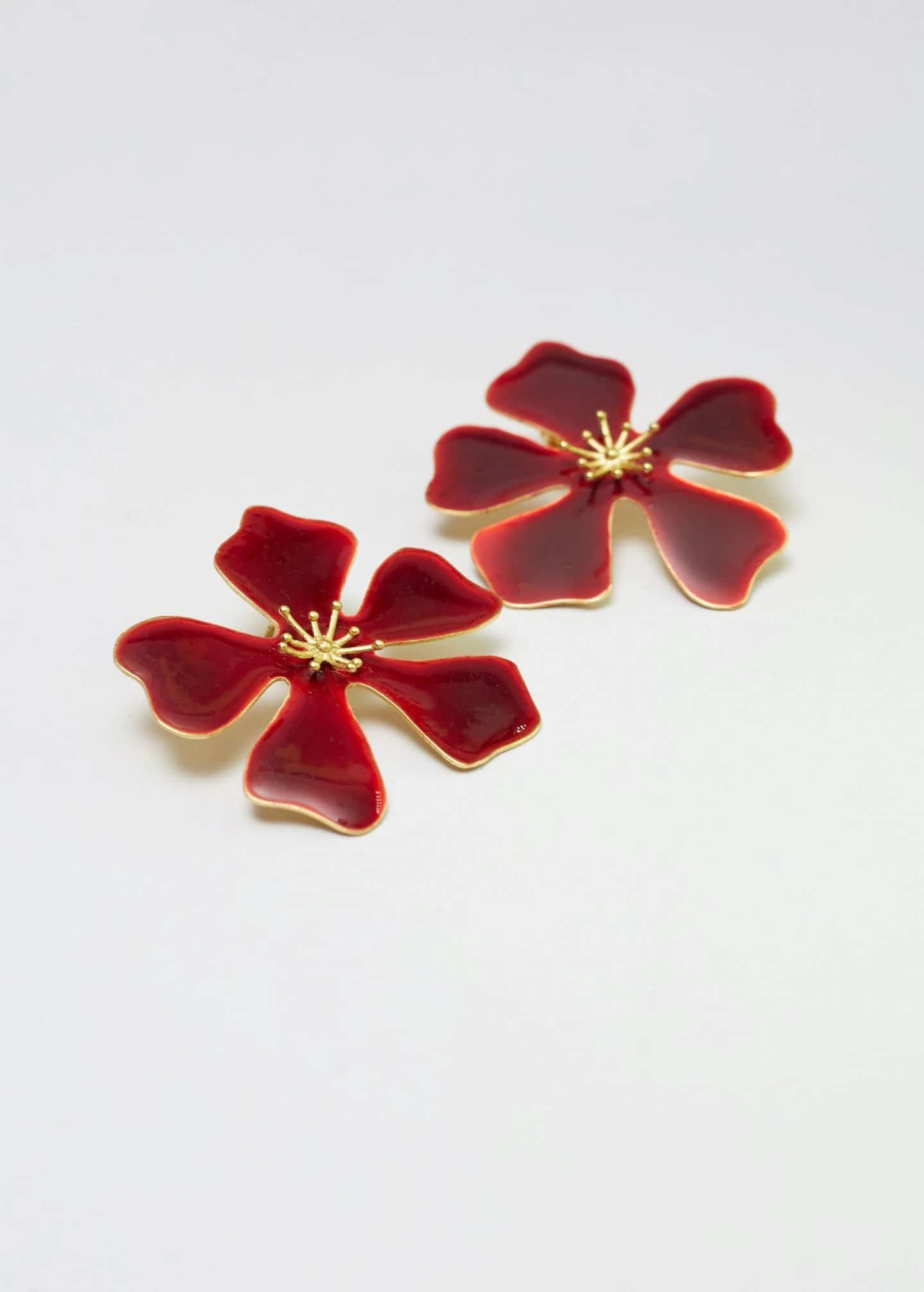 Aretes aurora Maxi rojo vino