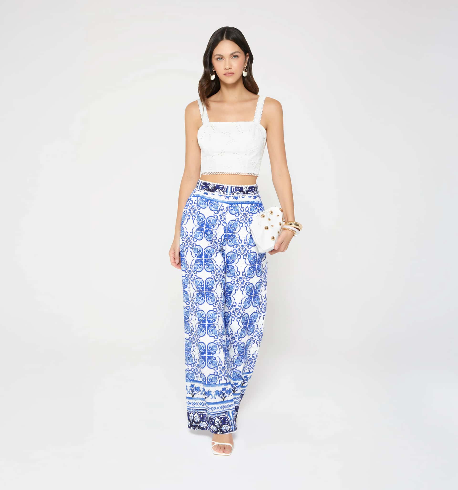 Pantalon palazzo tiro alto