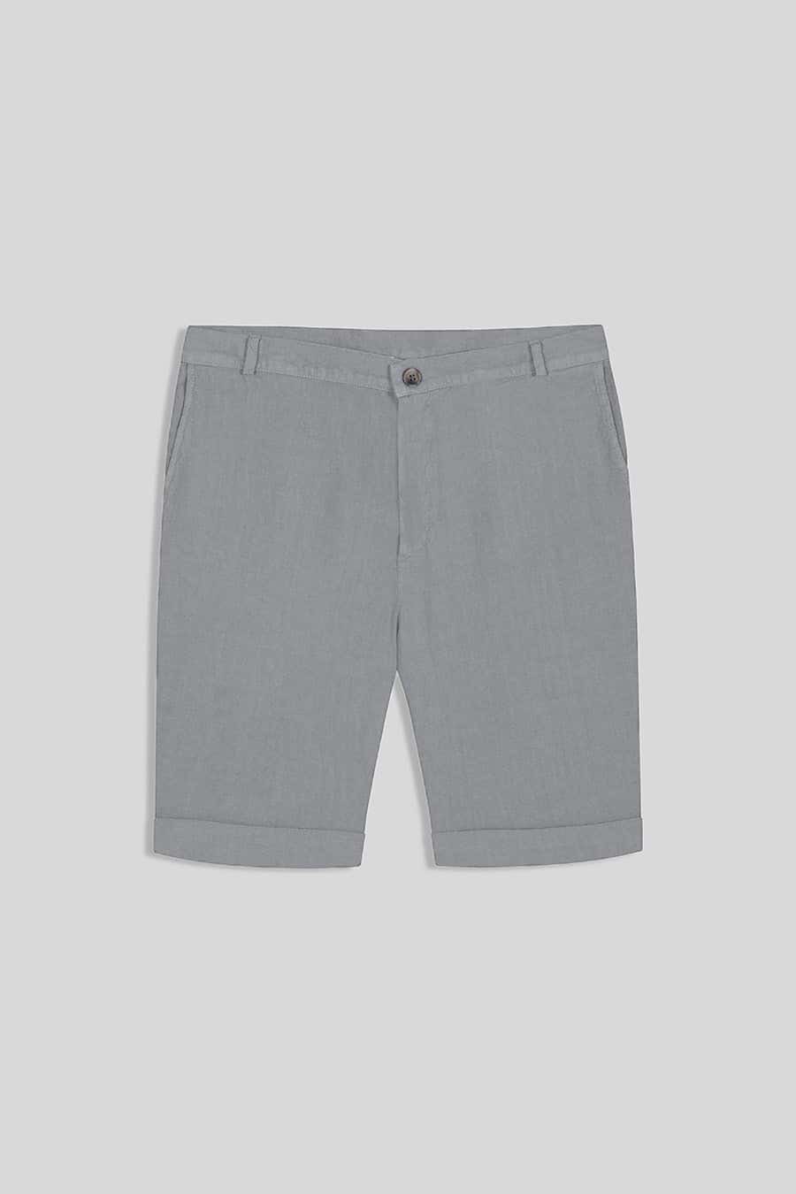 Men's linen bermuda smoke