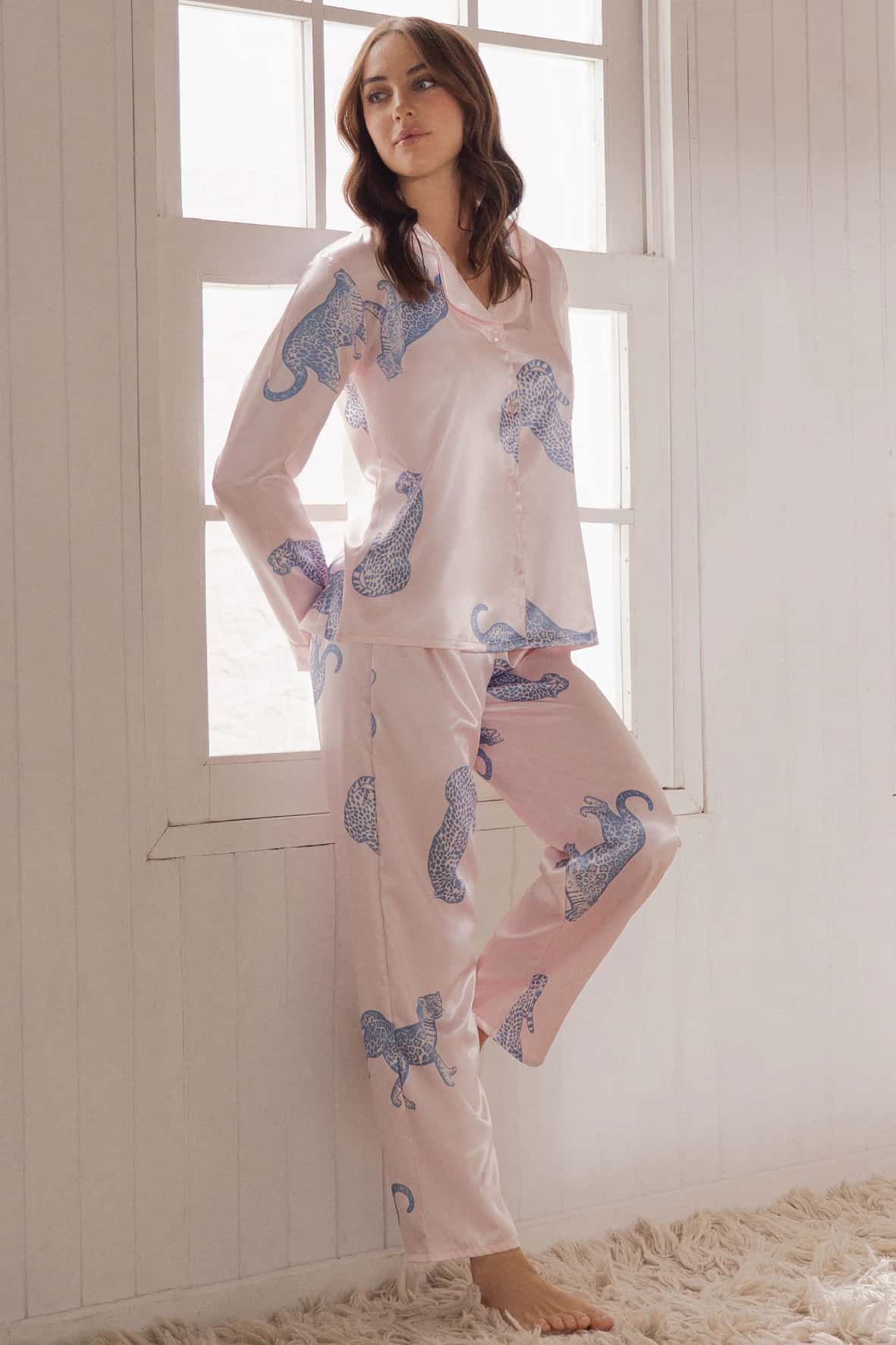 Pijama de Satín con Pantalón Largo y Camisa | Marca Aliada - miniatura 5