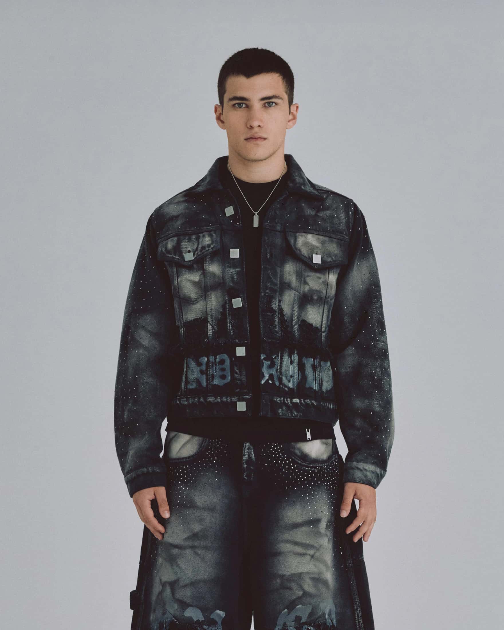 94' UNDRGLD Double Destroyed Jacket Vintage Gray - miniatura 2