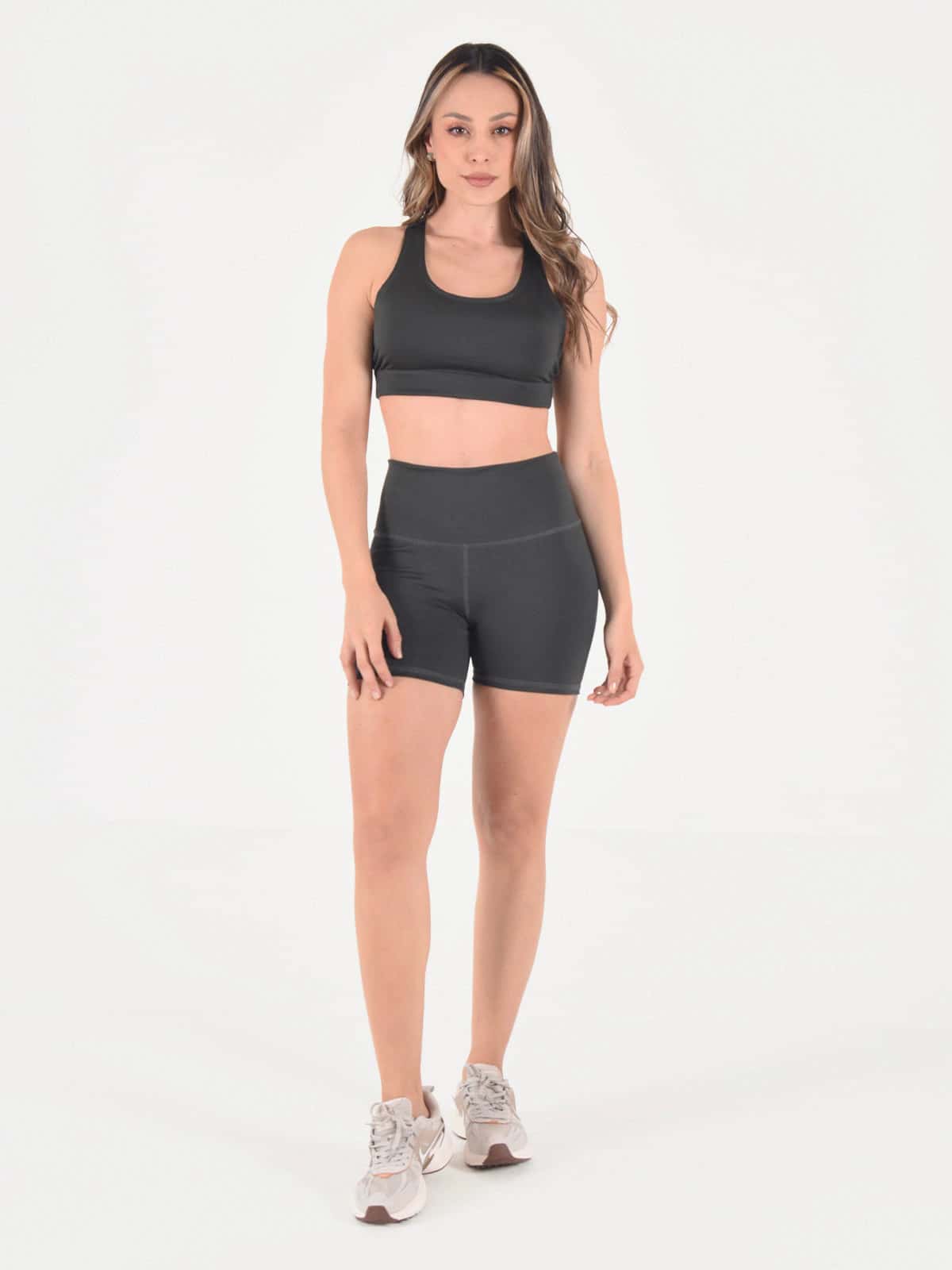 Gris oscuro short set slim