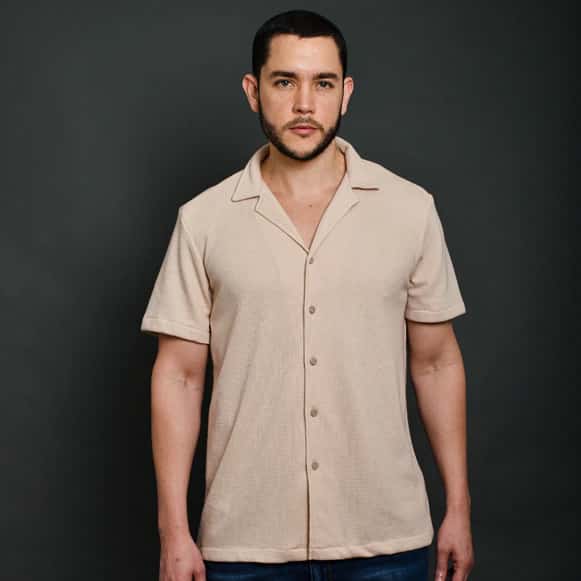 CAMISA MC TEXTURA 67% POLIESTER 33% ALGO