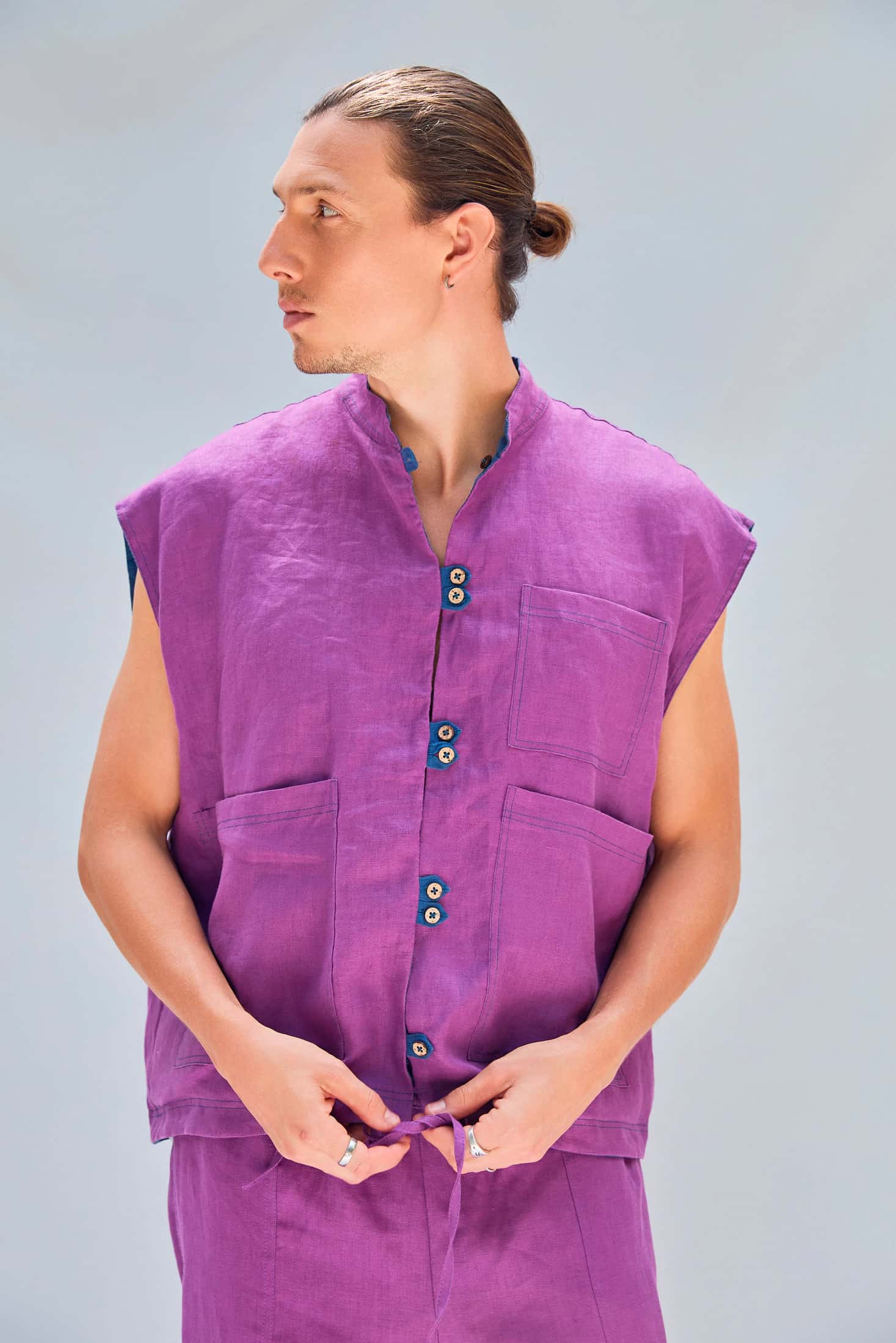ROBBY VEST PURPLE/DENIM