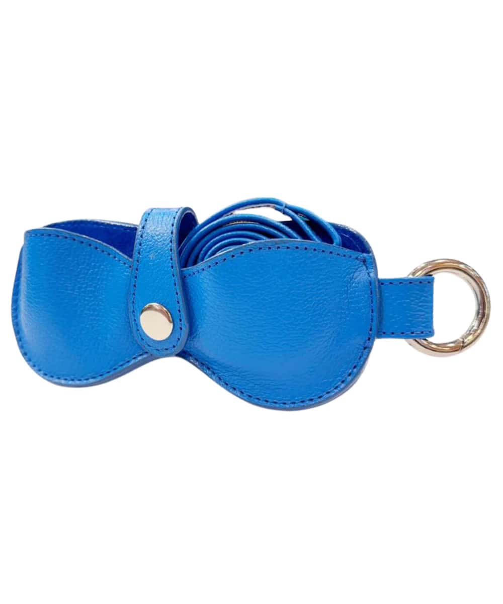 Estuche para gafas en cuero – Portagafas Azul Eléctrico