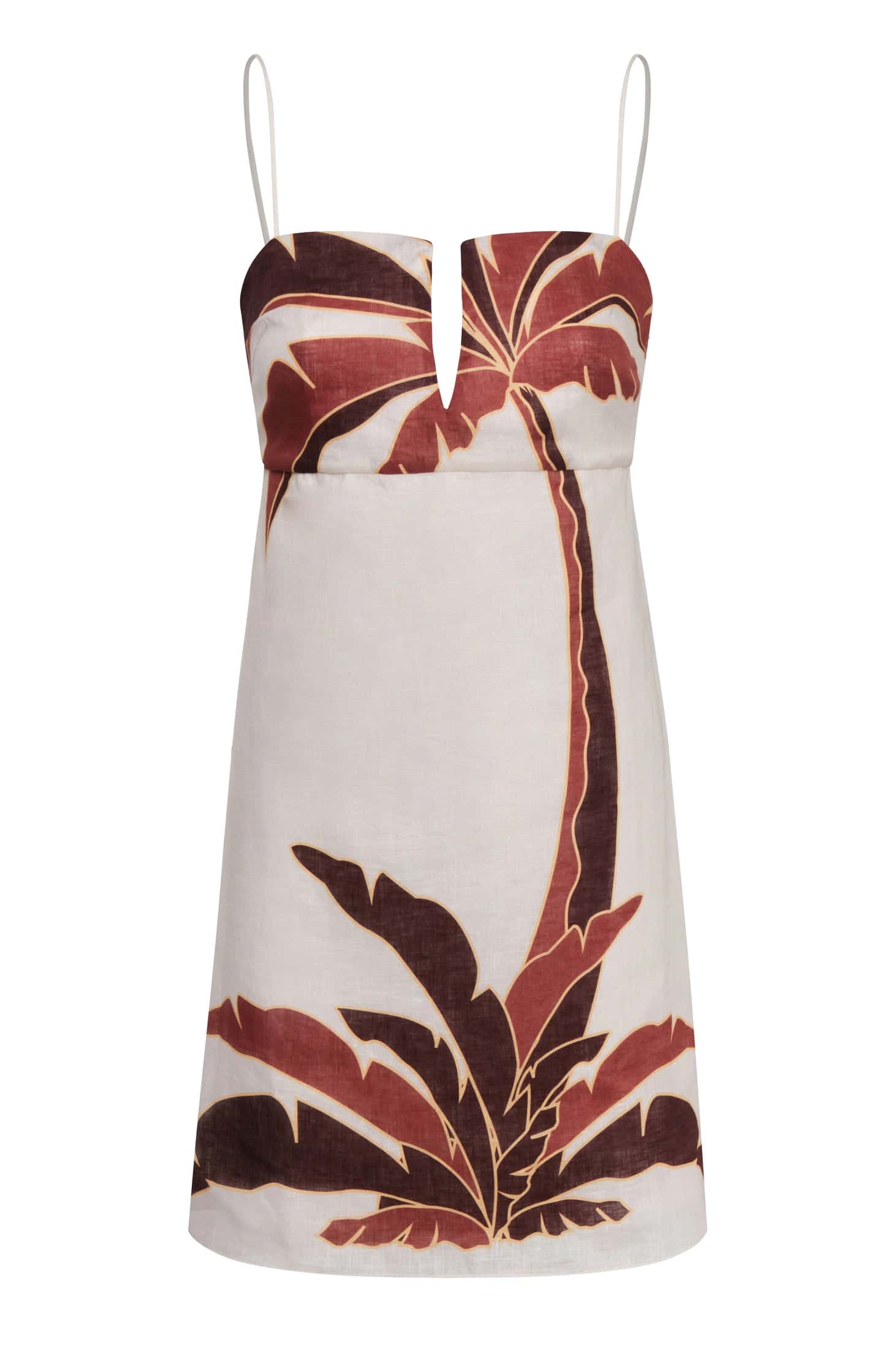 Antonia Linen Mini Dress / Terra Palm