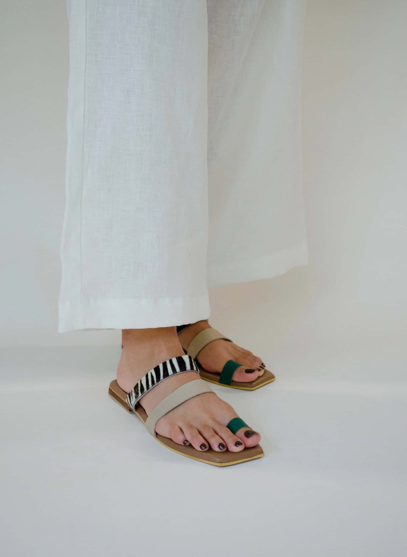 The Ocaso sandal | verde/taupe