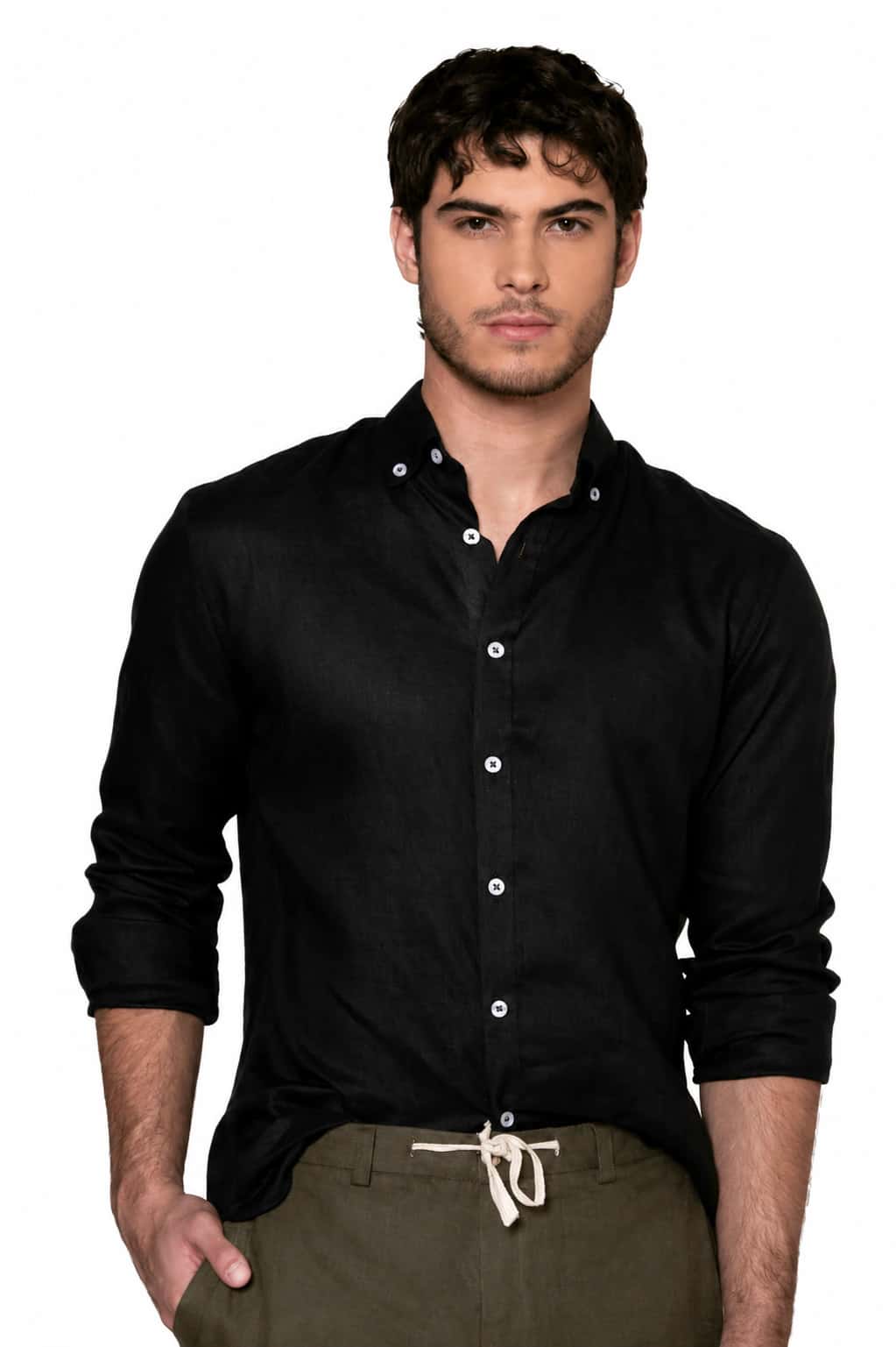 Camisa Sirocco Lino Negro