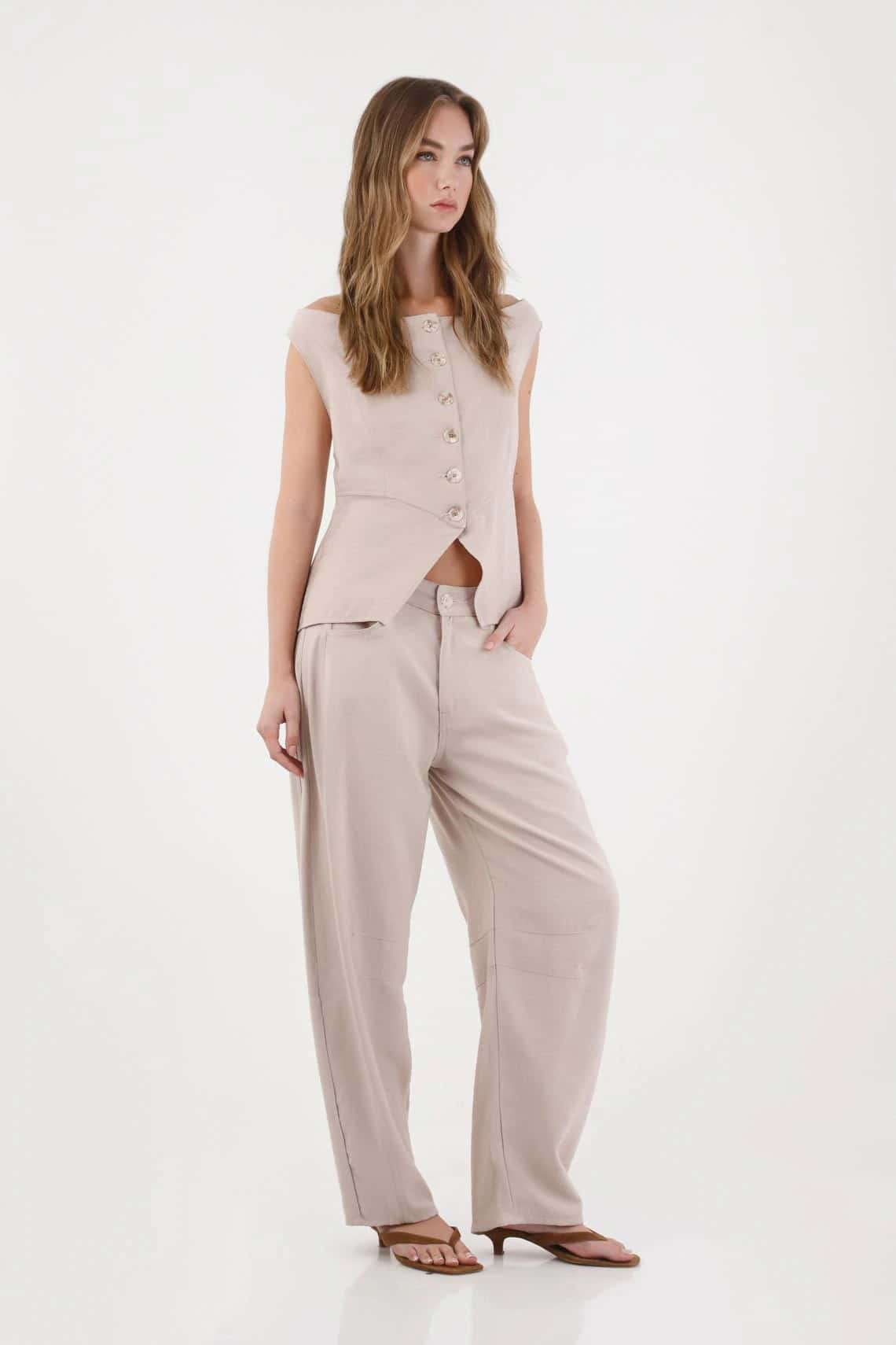 Pantalón Horseshoe clásico crudo para mujer