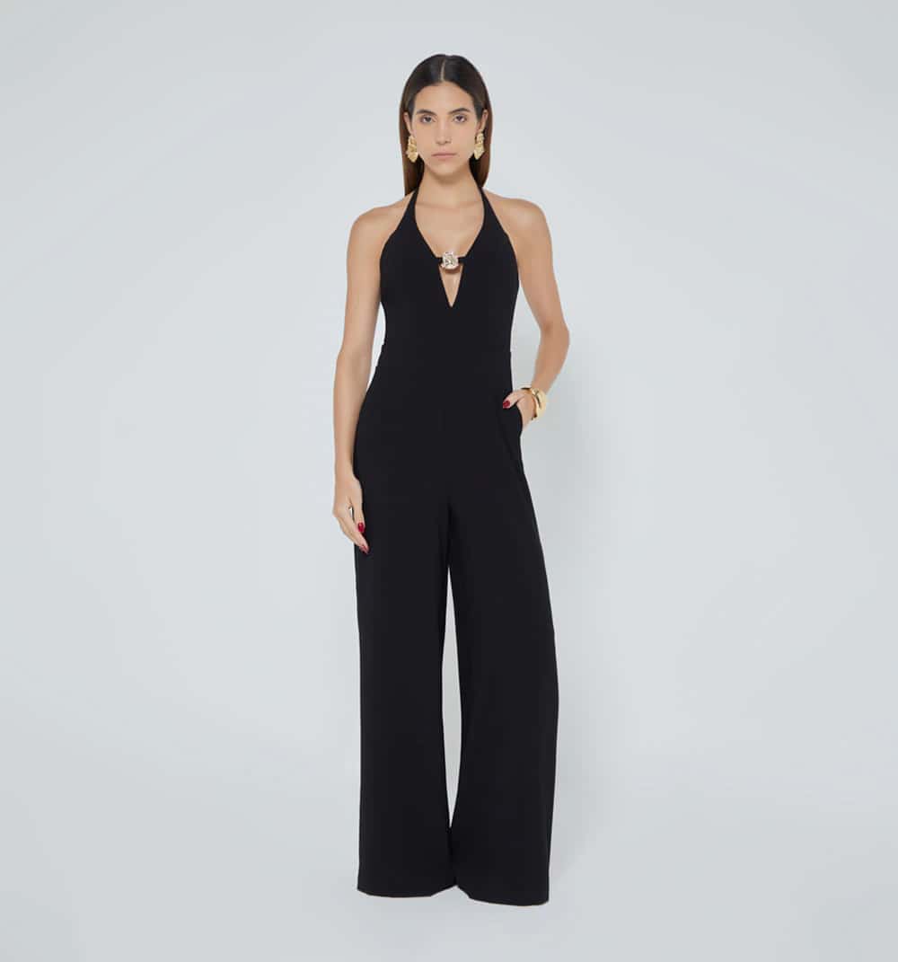 Enterizo pantalon  blusa escote herraje