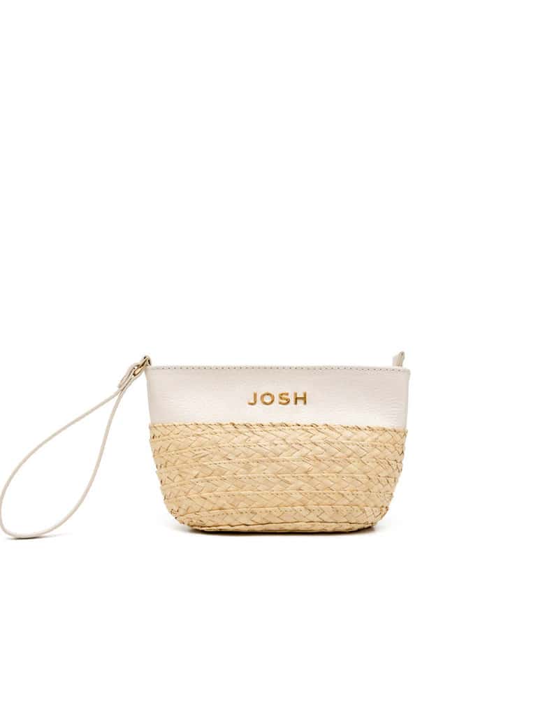 Cartuchera en cuero y fibra natural para dama REF CAL-02