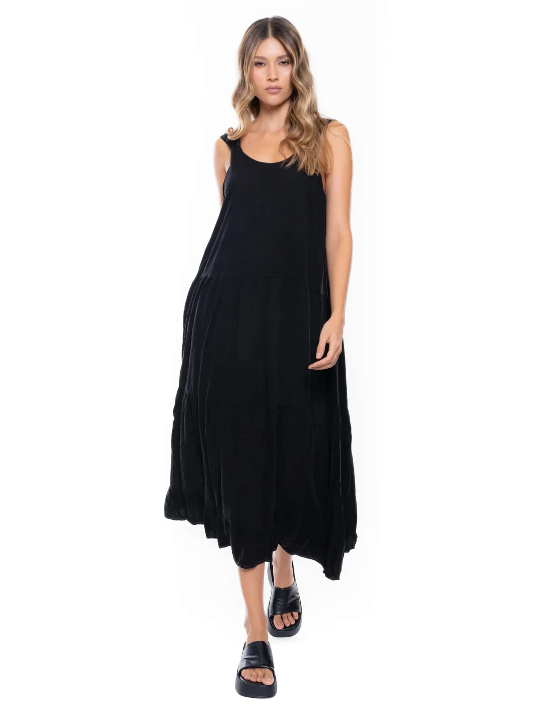 Maxi Vestido Manga Sisa Con Cortes