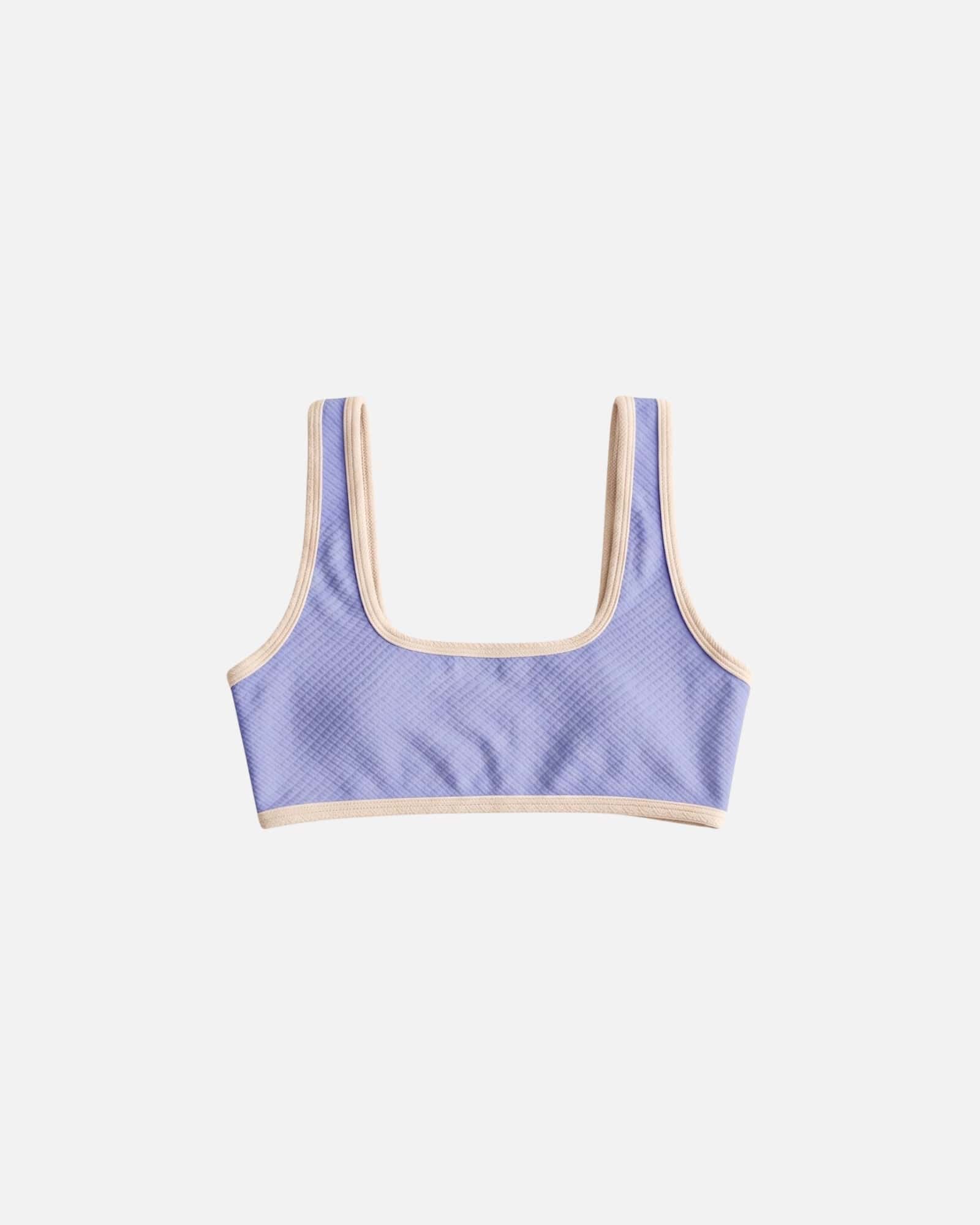 Bikini top clásico con ribete en contraste / Lavanda Marfil - miniatura 1