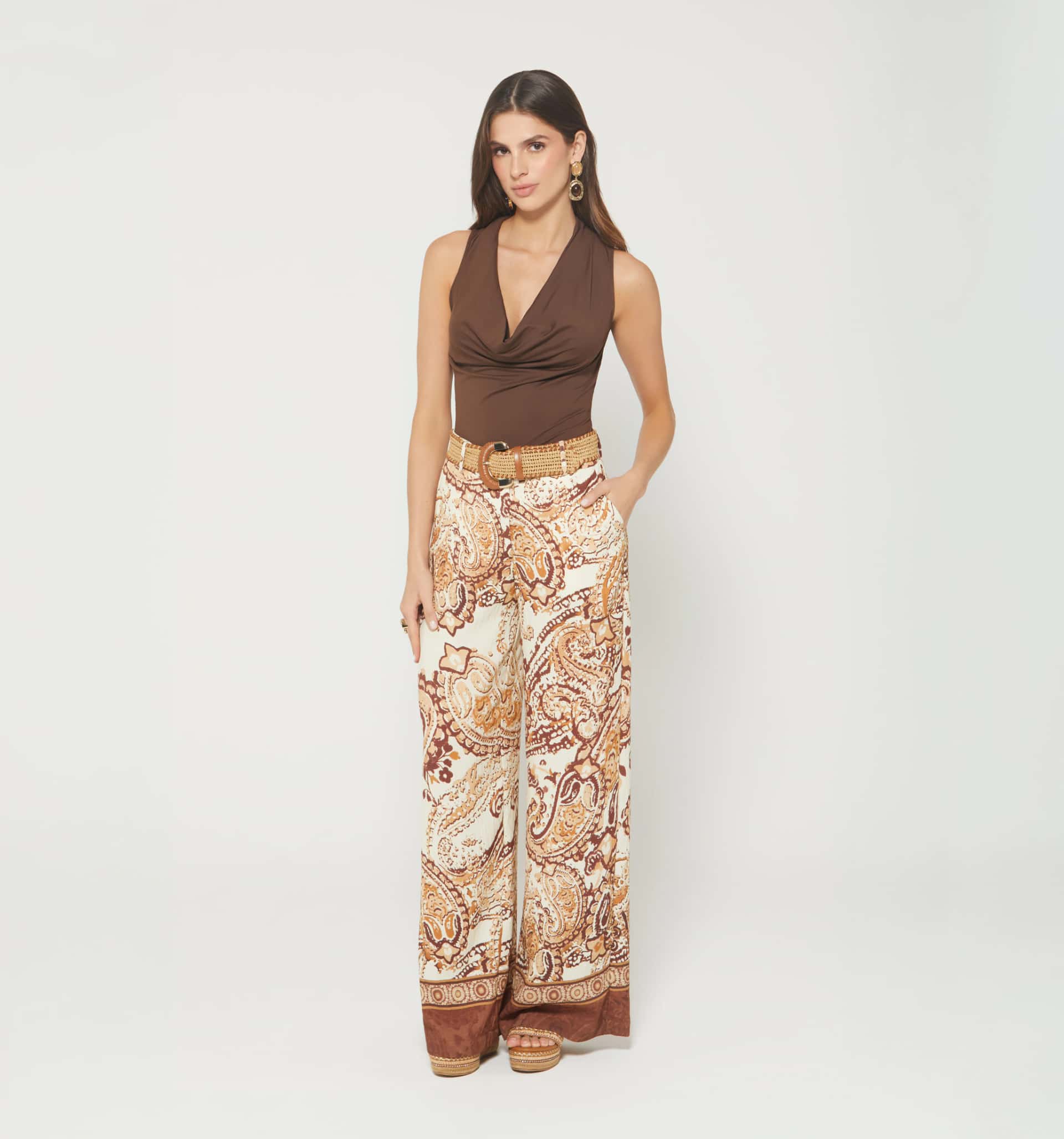 Pantalon tiro alto palazo