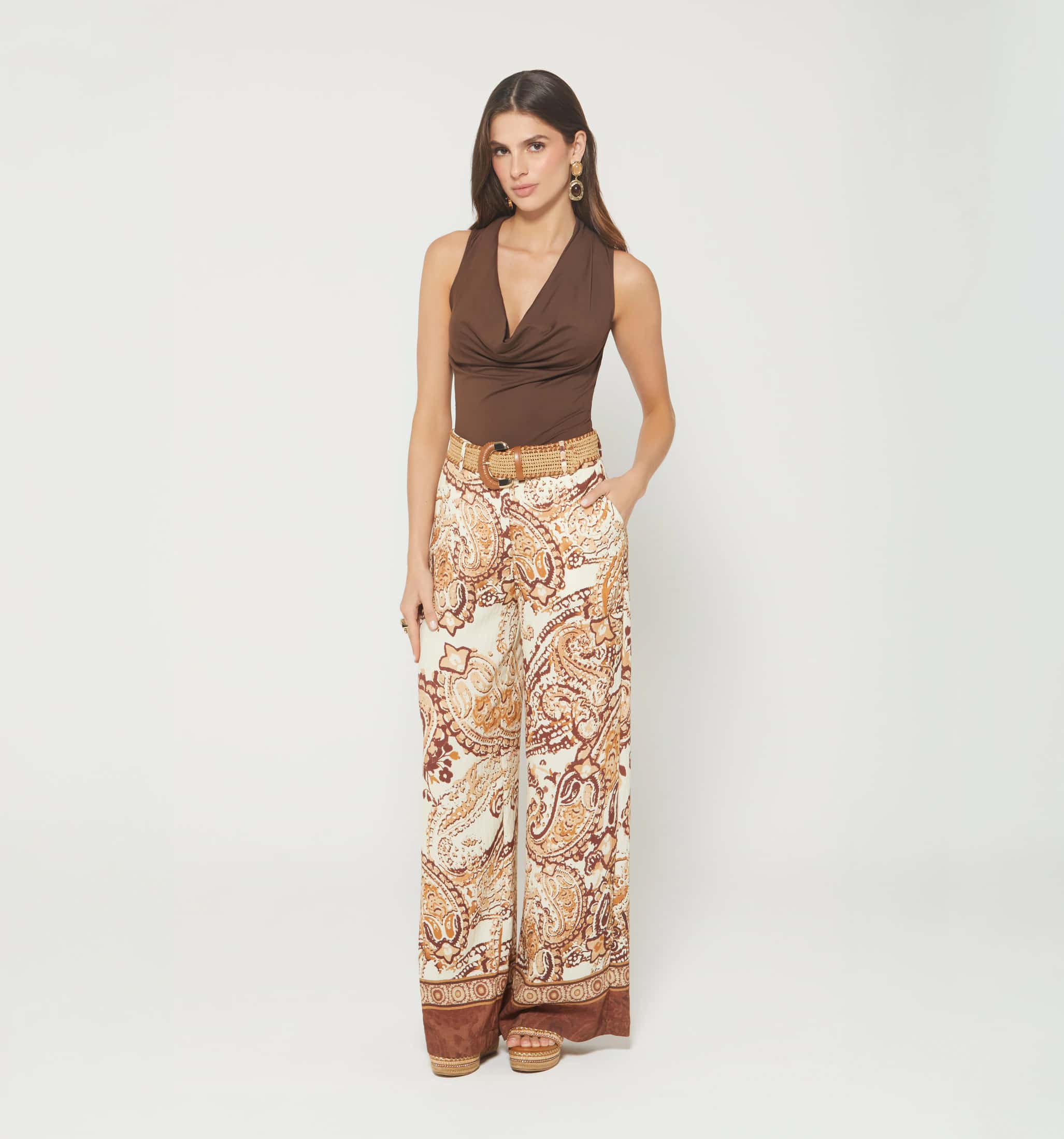 Pantalon tiro alto palazo