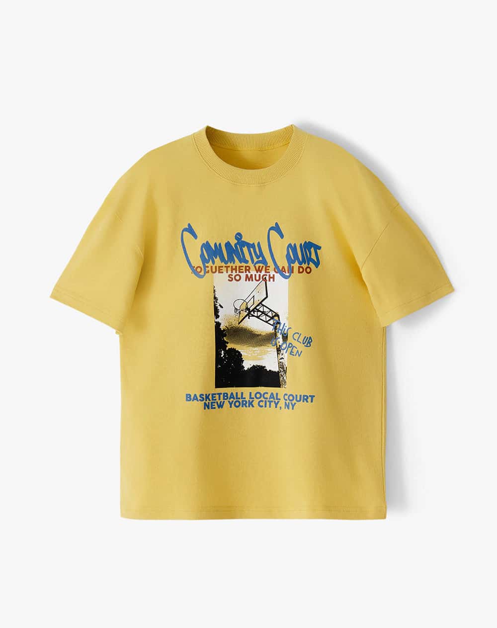 Camiseta regular manga corta amarilla niño