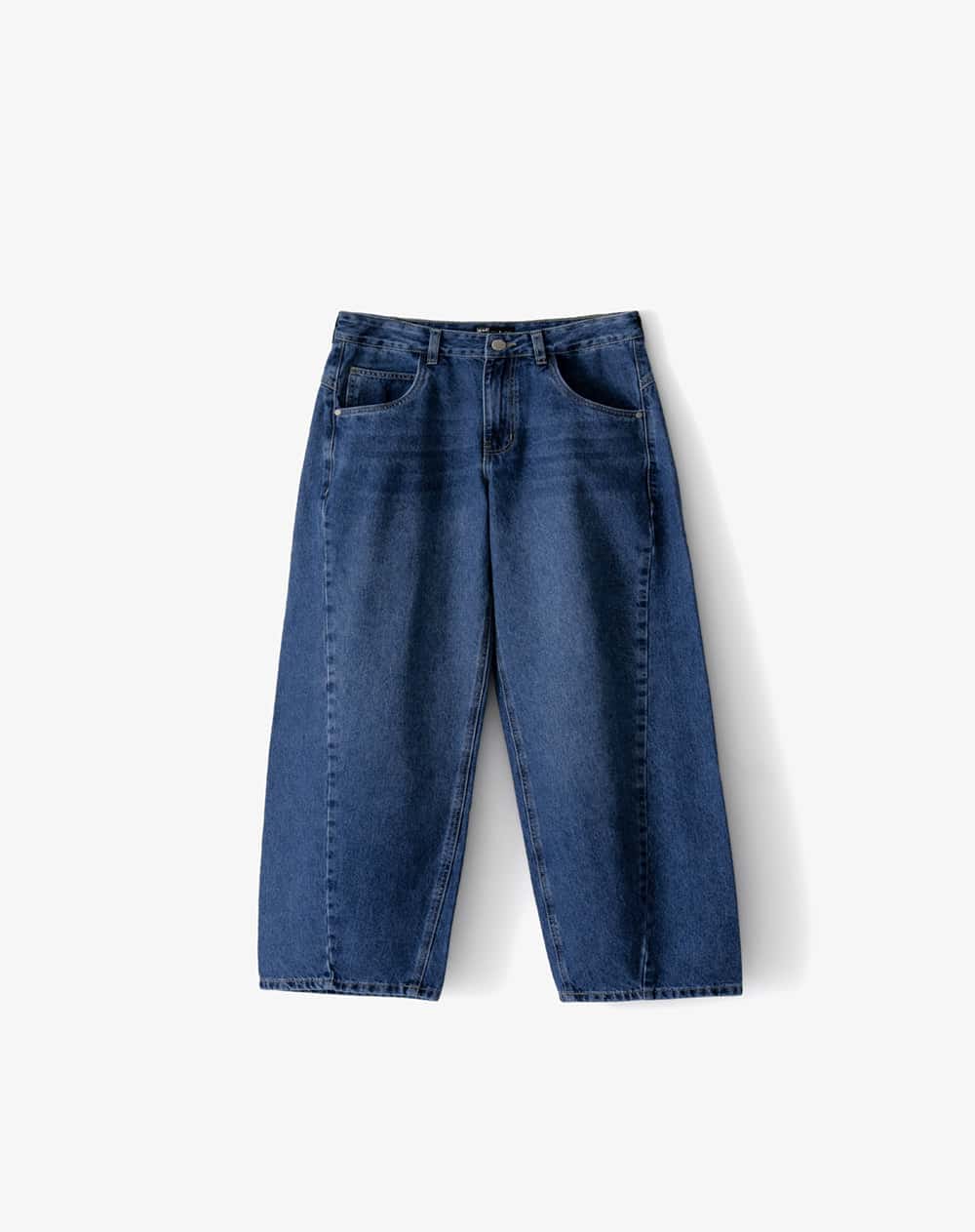 Jean baggy tiro medio indigo mujer