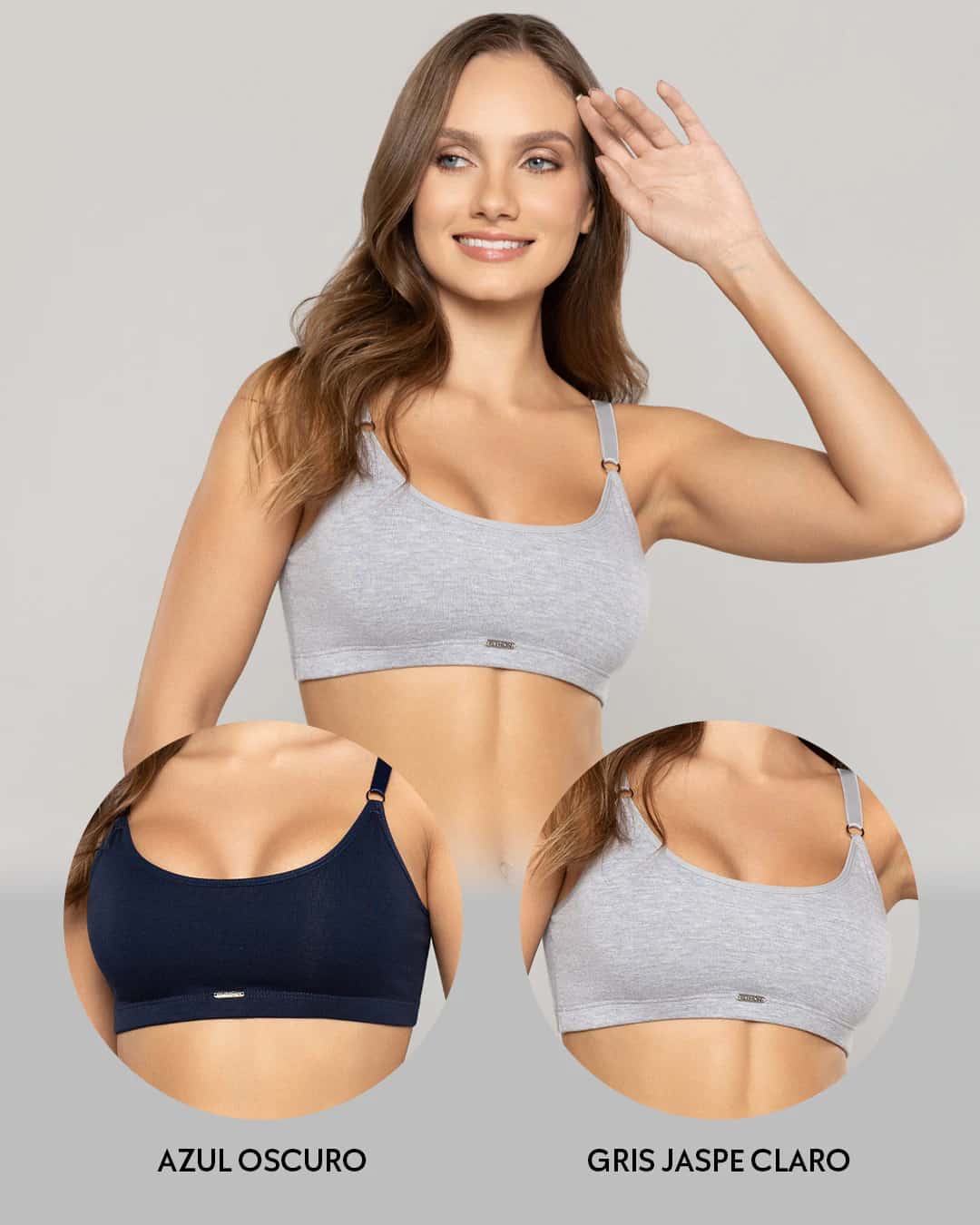 Dúo Top Básico en Algodón para Mujer Reymon Ref. 8925 Cómodo Sin Varillas ni Copas - miniatura 3