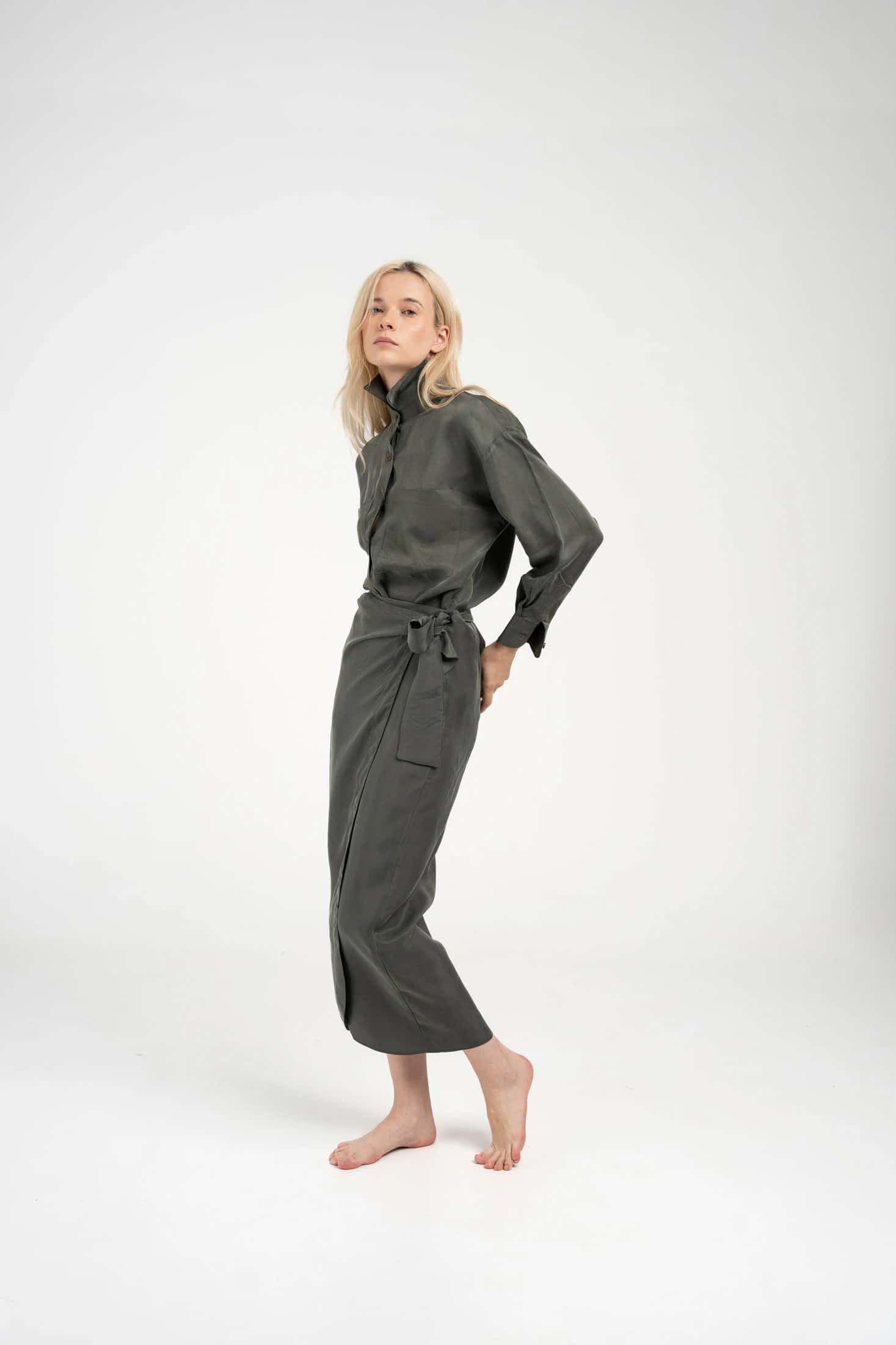 Set Cupro Wrap Skirt + Cupro Blouse