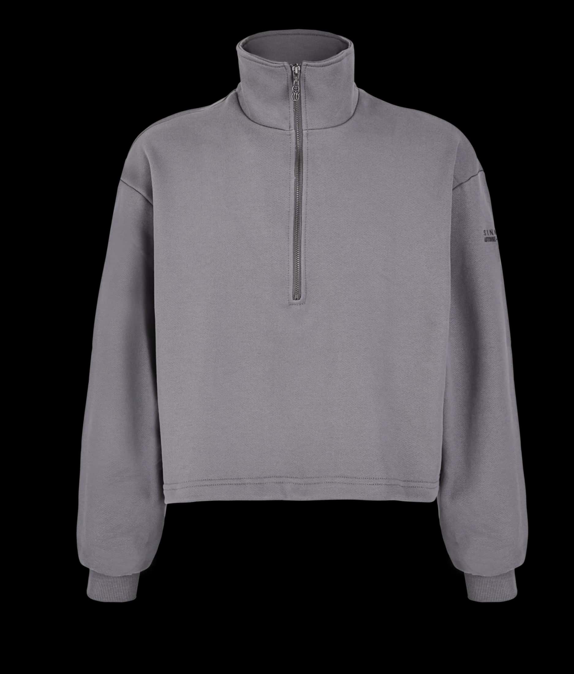 MONOGRAM ZIPPER GRAY SWEATER