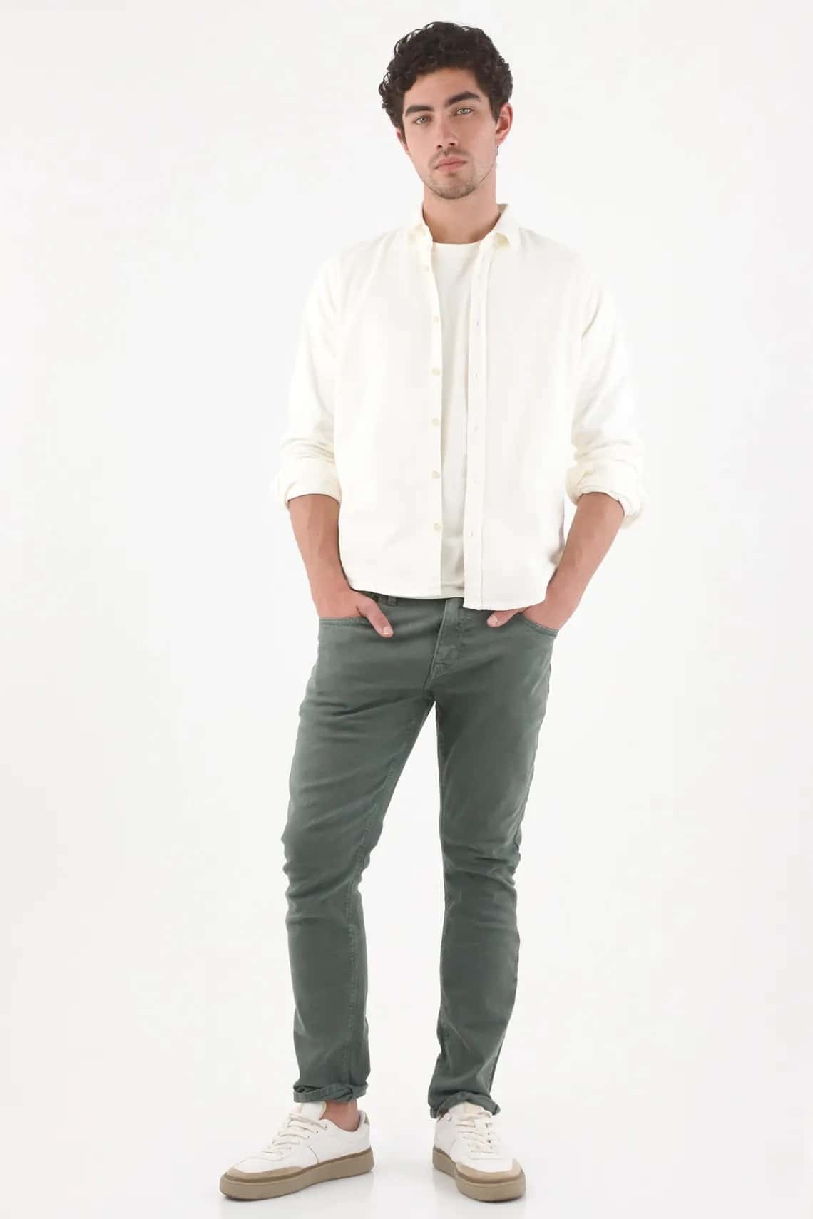Pantalon verde 5 bolsillos para hombre