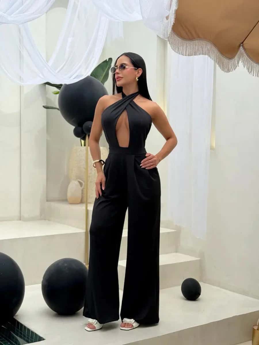 Enterizo largo Solimar (negro)
