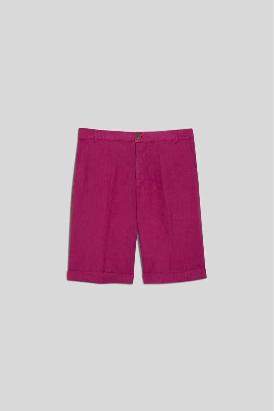 Men's linen bermuda fuxia