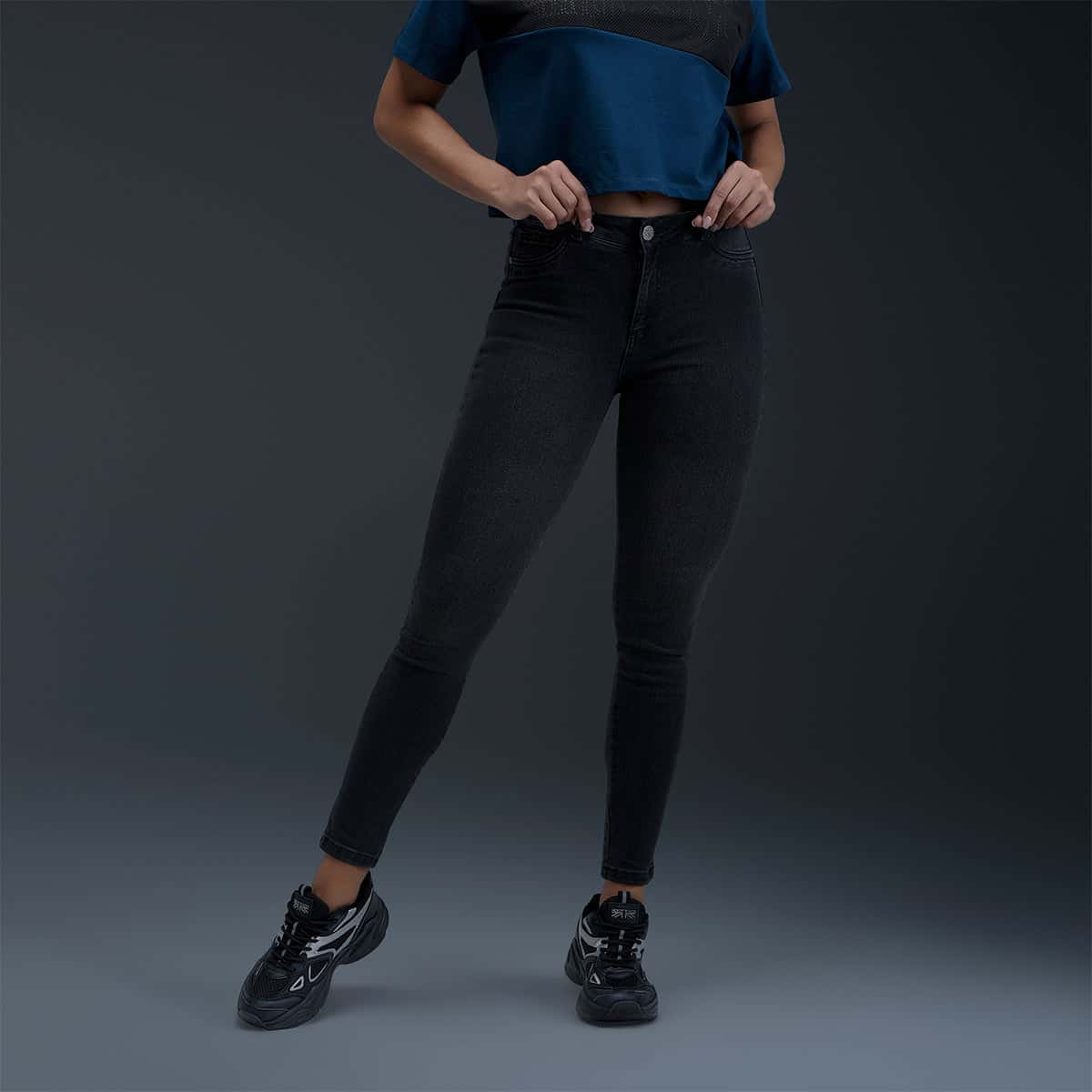 Jeans Negro Skinny Mujer