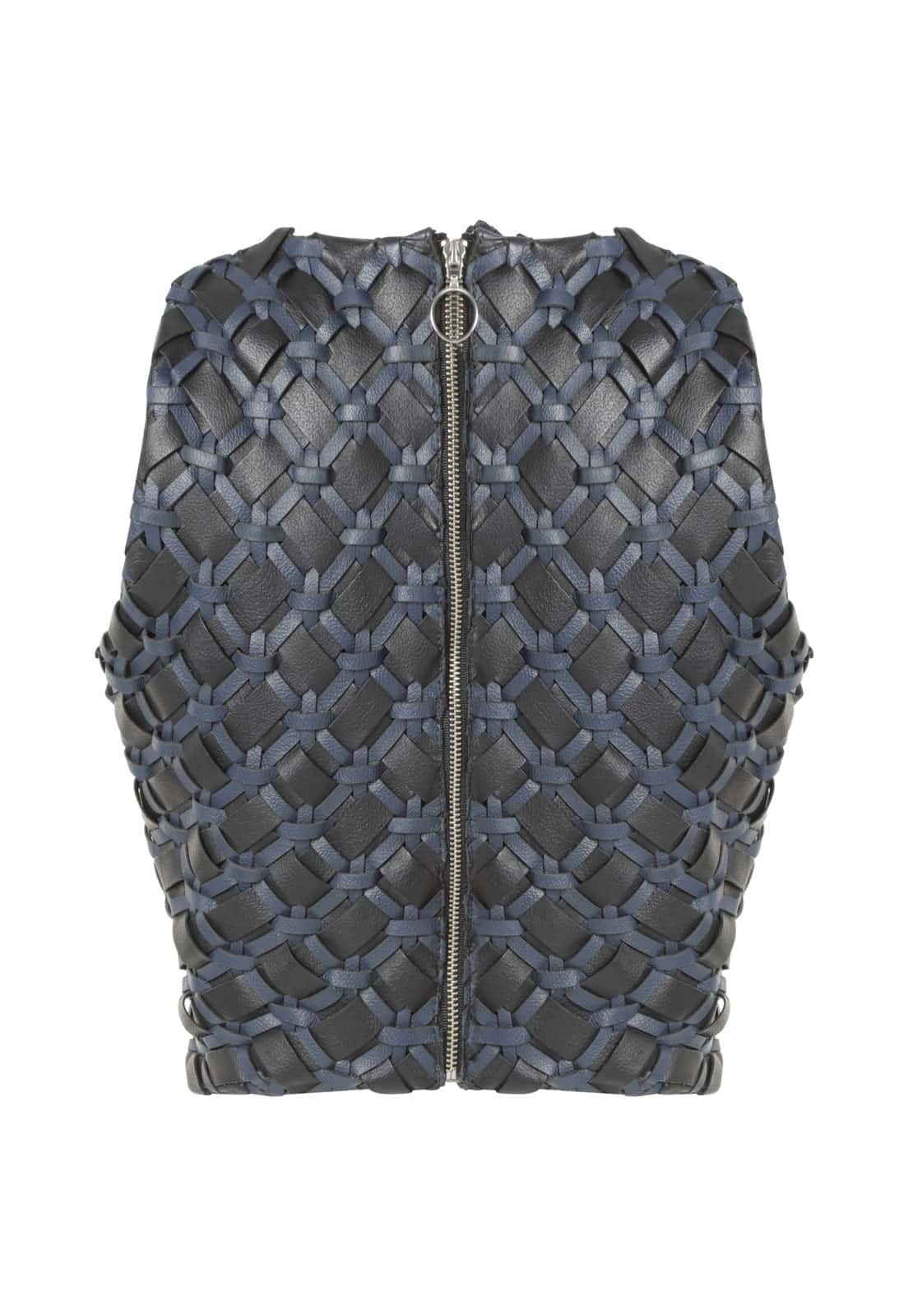 INTRECCIATO LEATHER SWIMMER’S TOP - miniatura 3